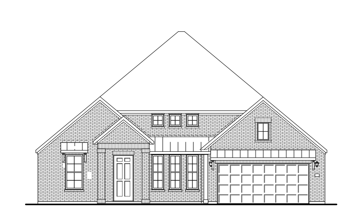 exterior with brick, stone & windows