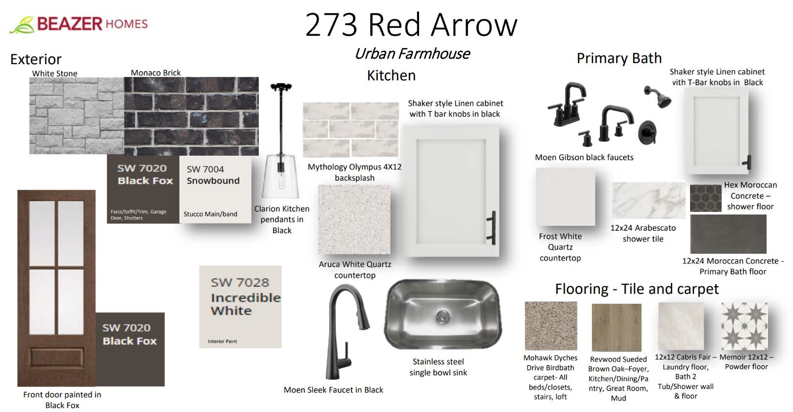 interior selections featuring quartz countertops & pendant lighting