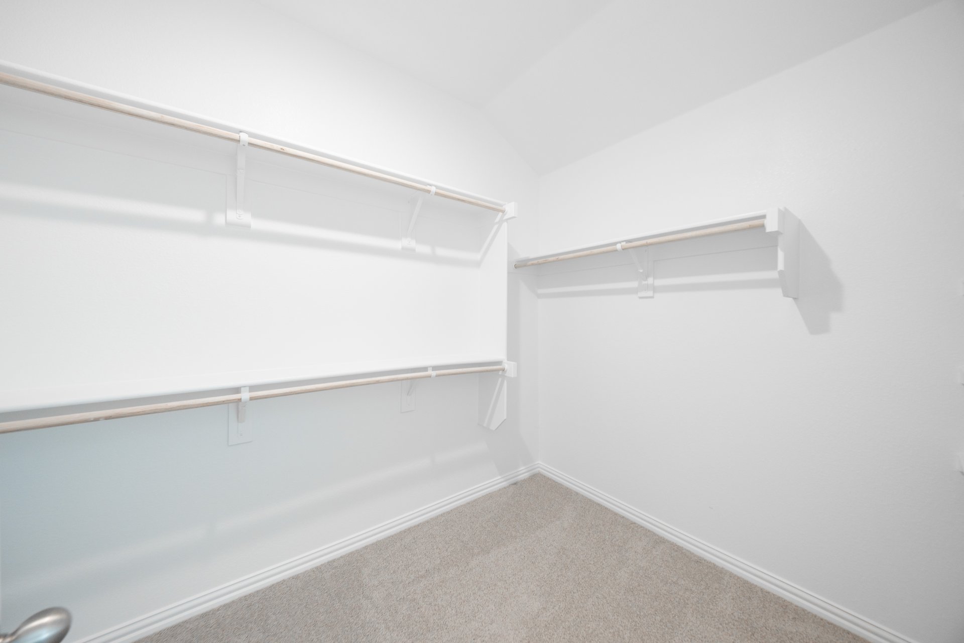 primary bedroom closet with carpet and white shelves