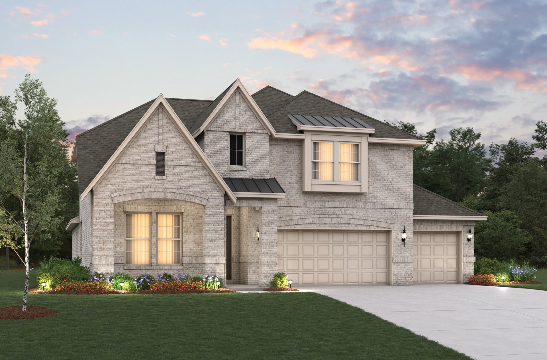 exterior of home with 3-car garage