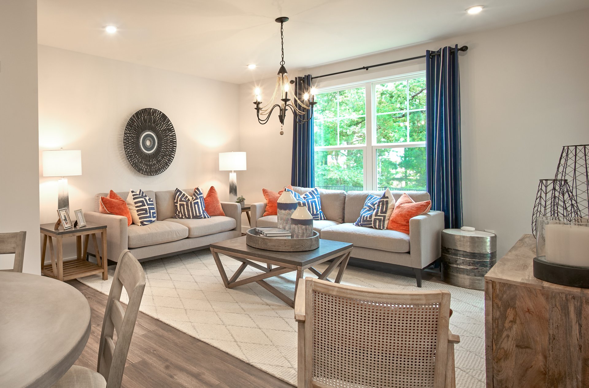 great room with two windows