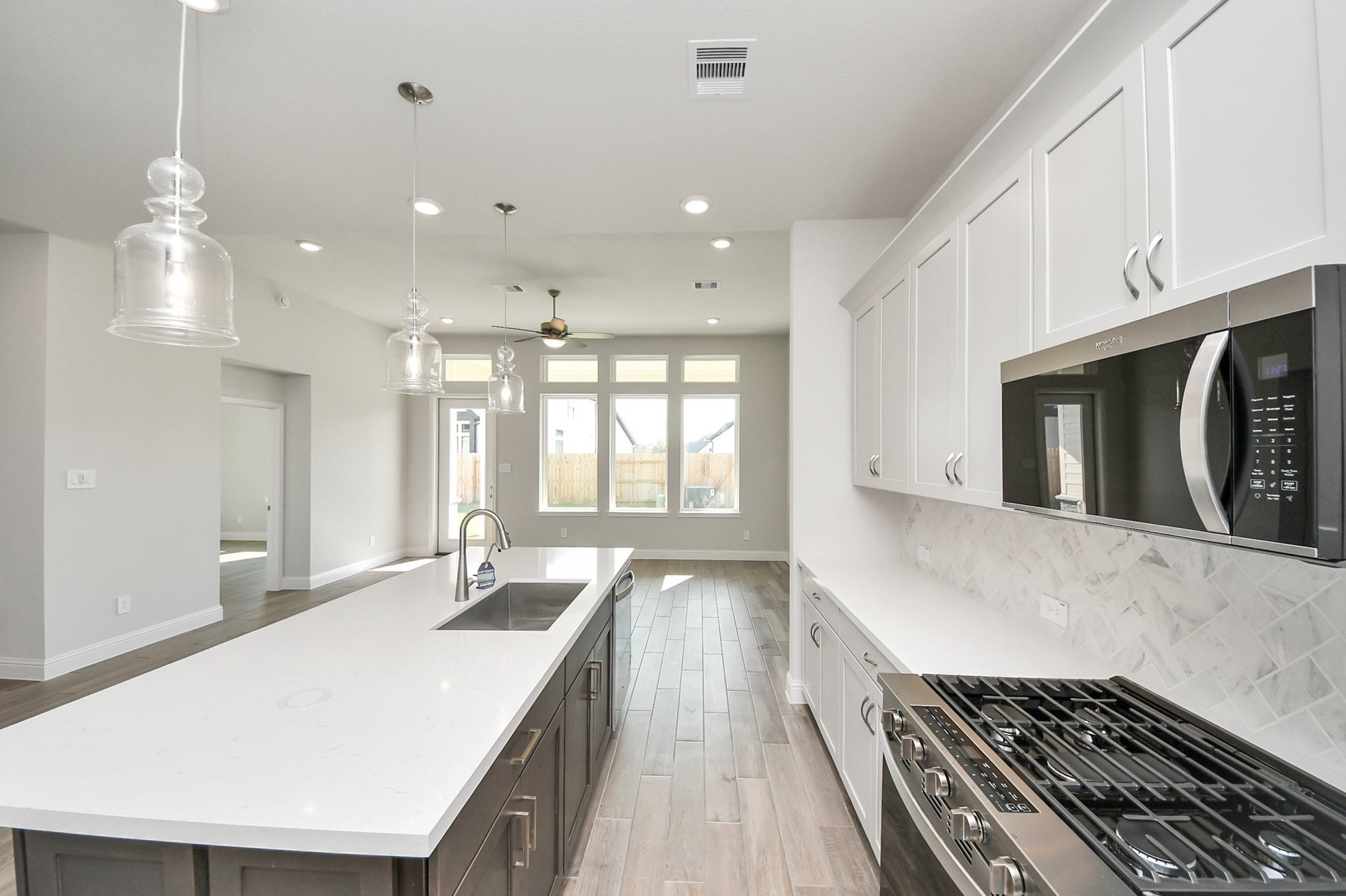 stainless appliances including gas range