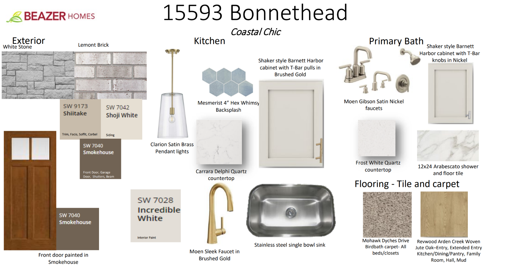 interior selections such as brown flooring & quartz countertops