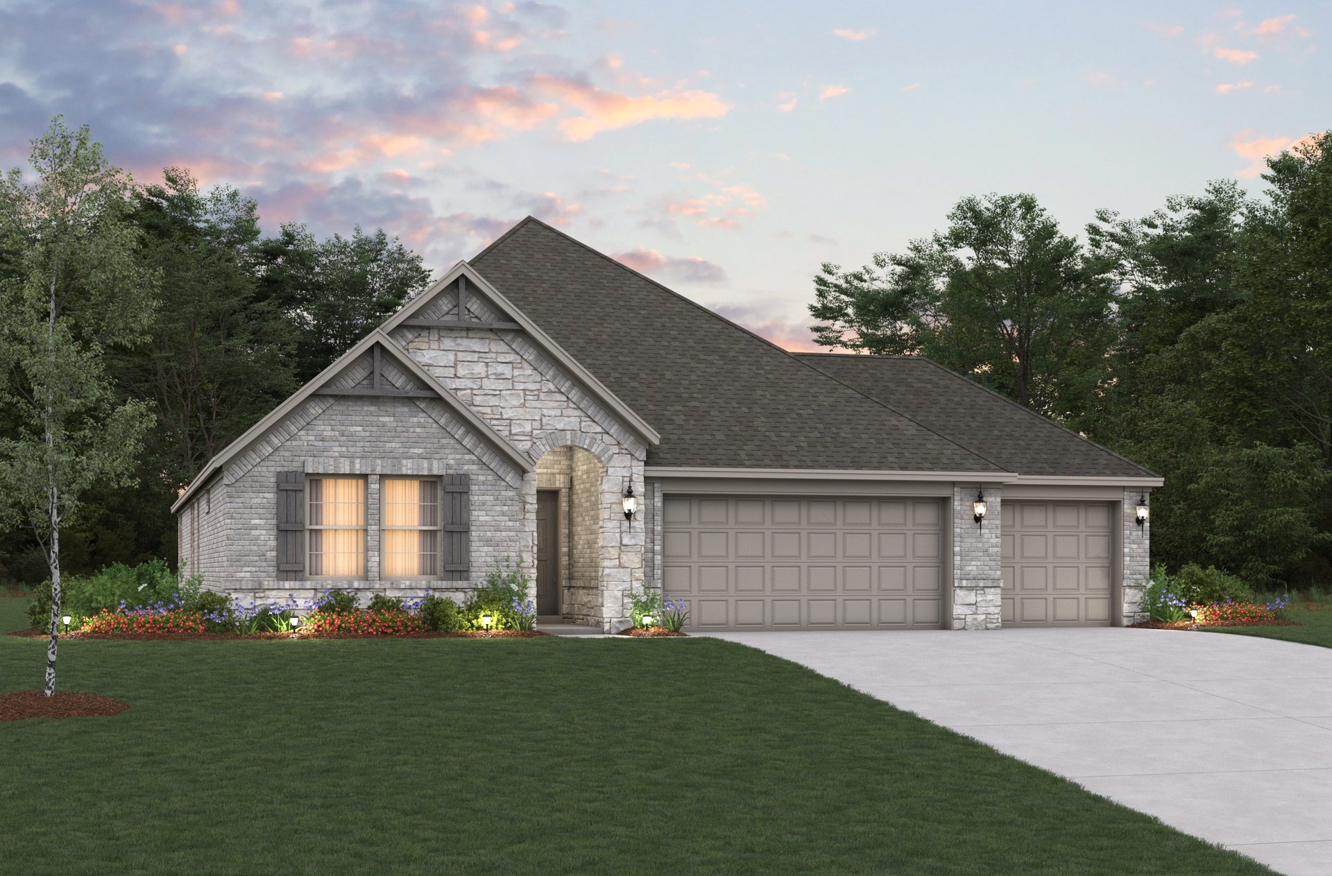 exterior of home with stone