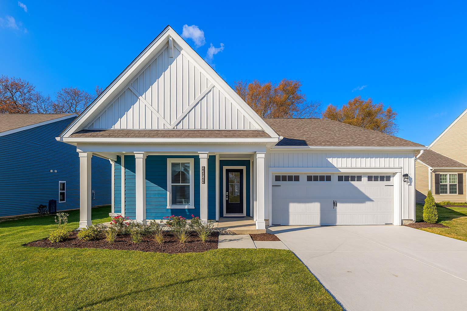 2-car garage, single-family home exterior