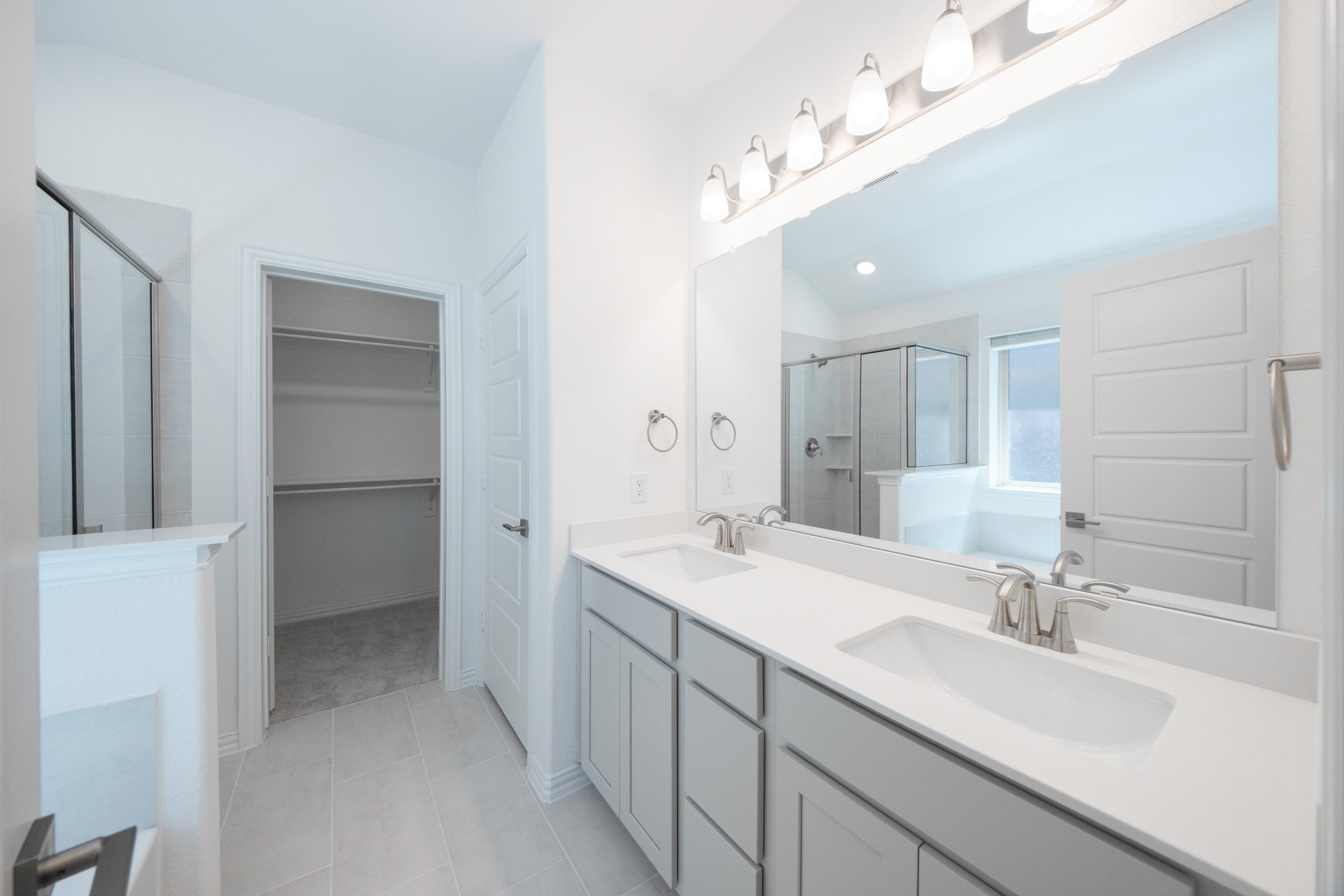primary bathroom with double sinks