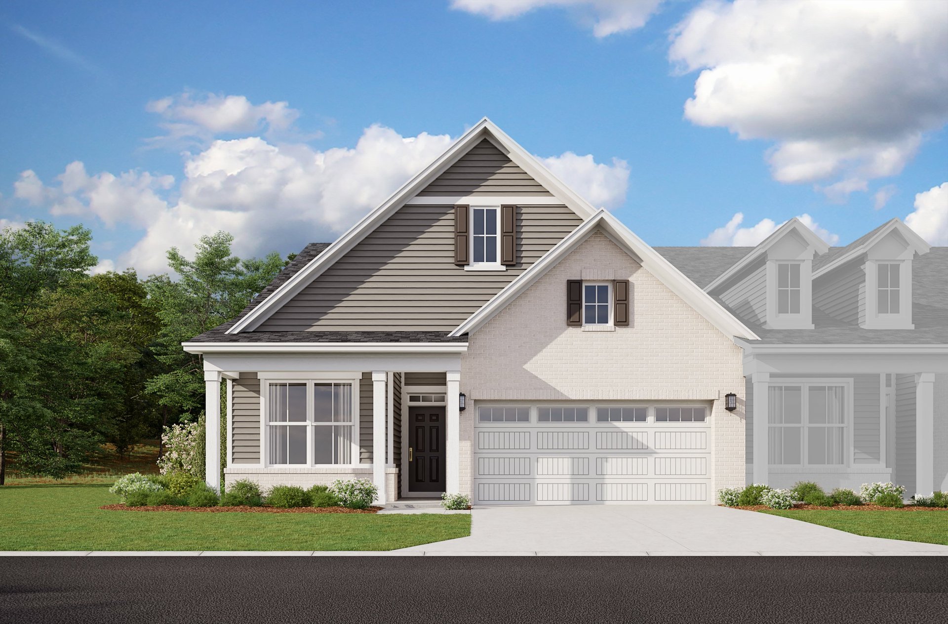 front exterior of home with covered front porch and brick detail