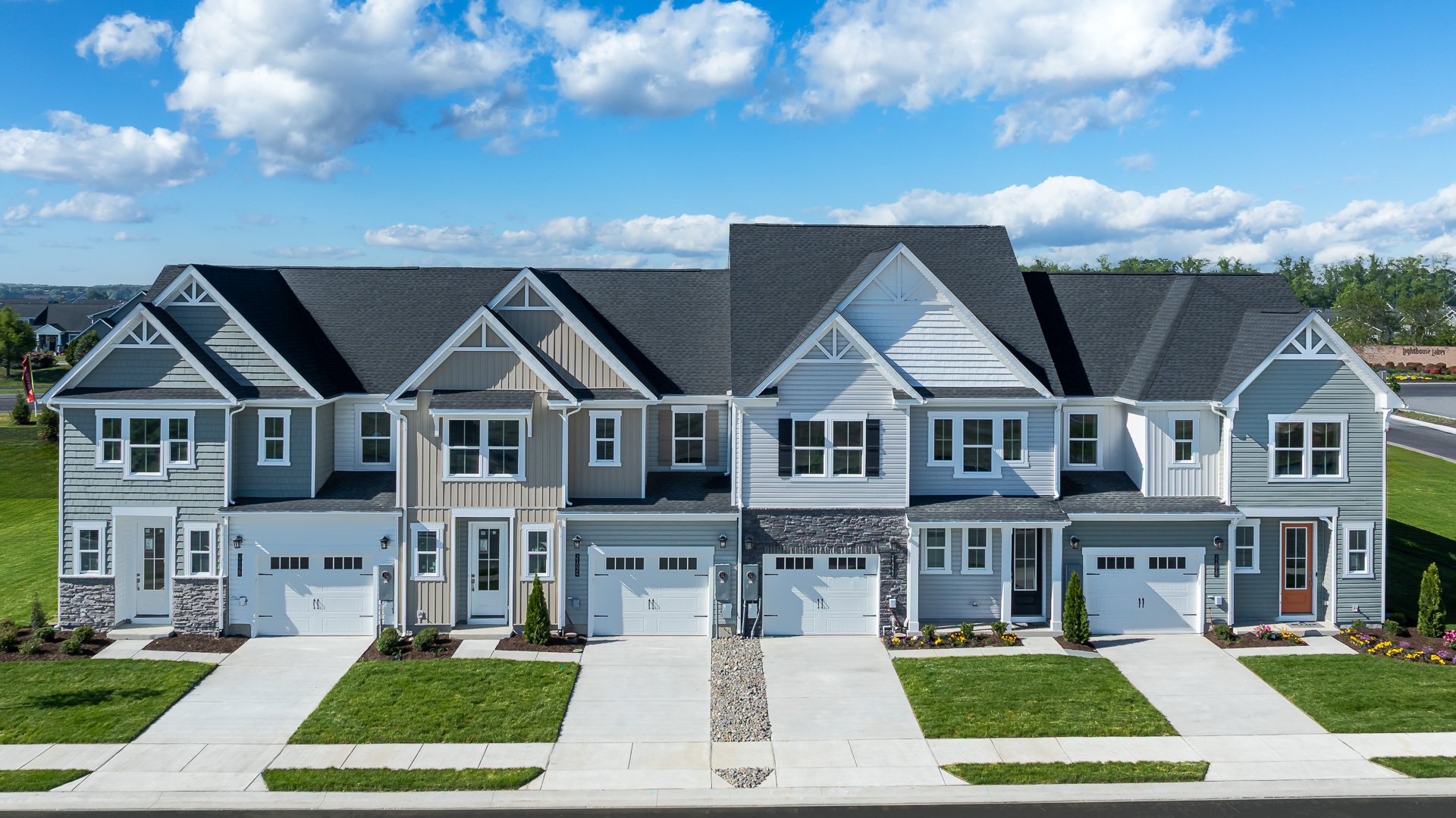 row of villa exteriors