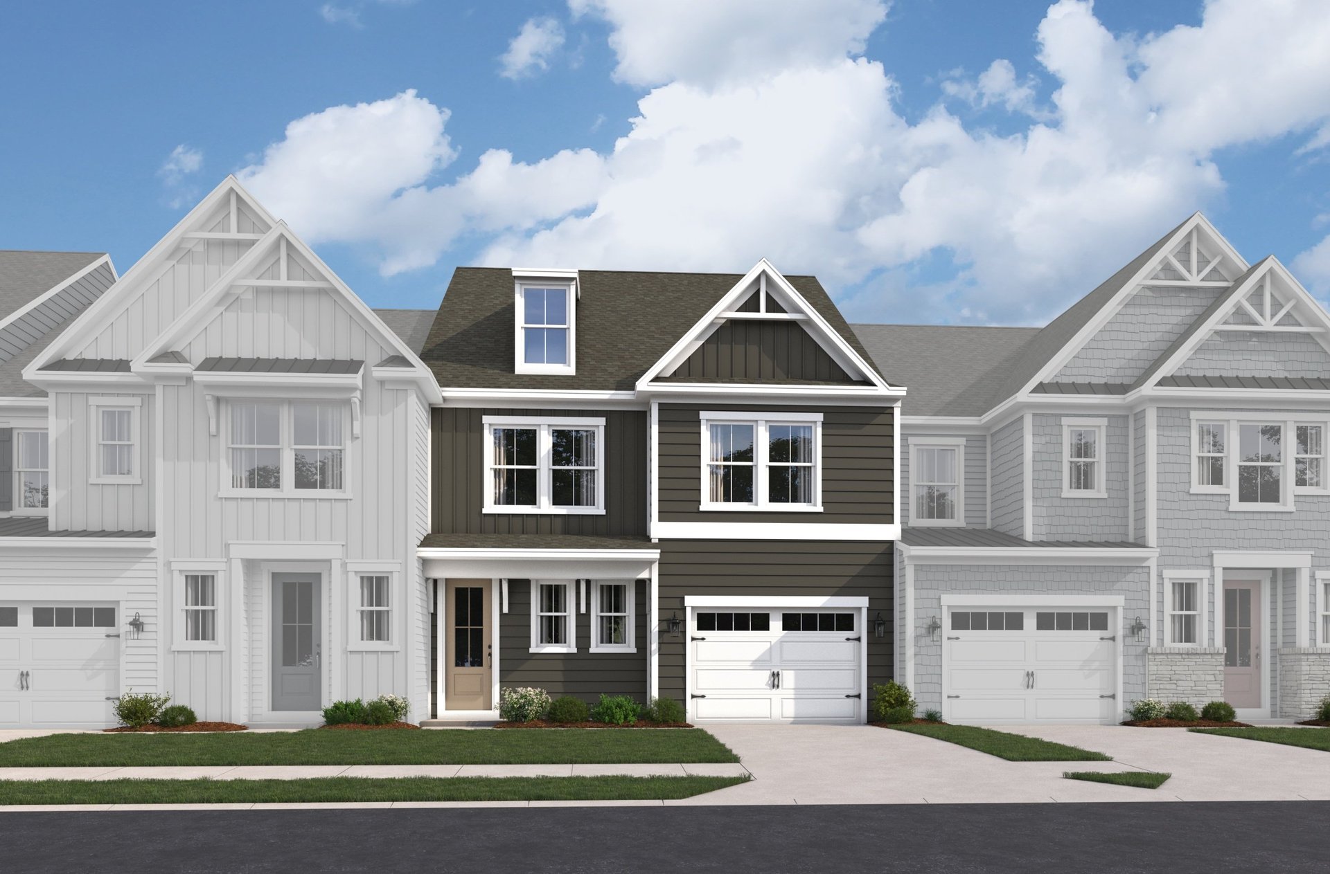 2-story villa with a 1-car garage exterior