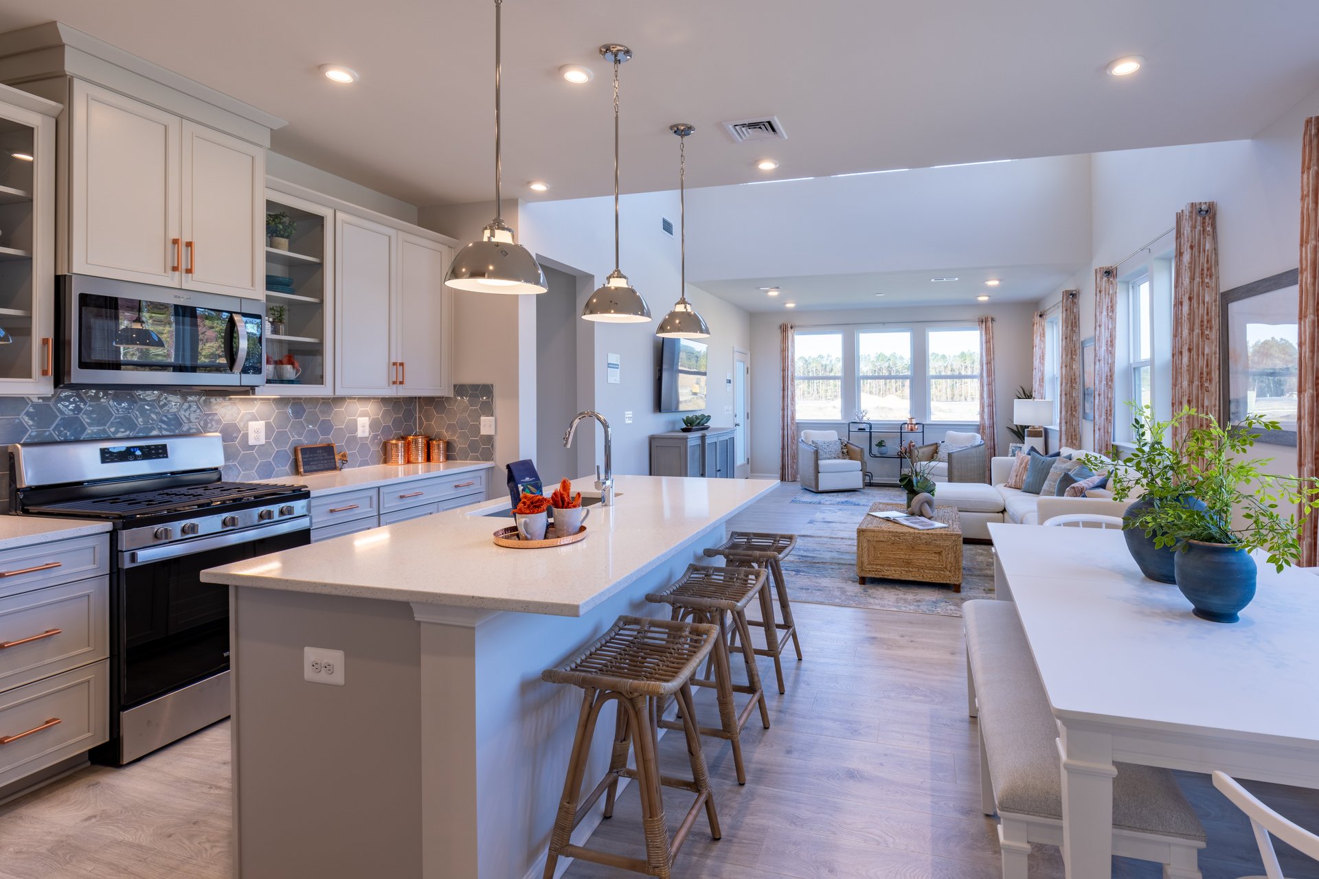 kitchen overlooking the breakfast area