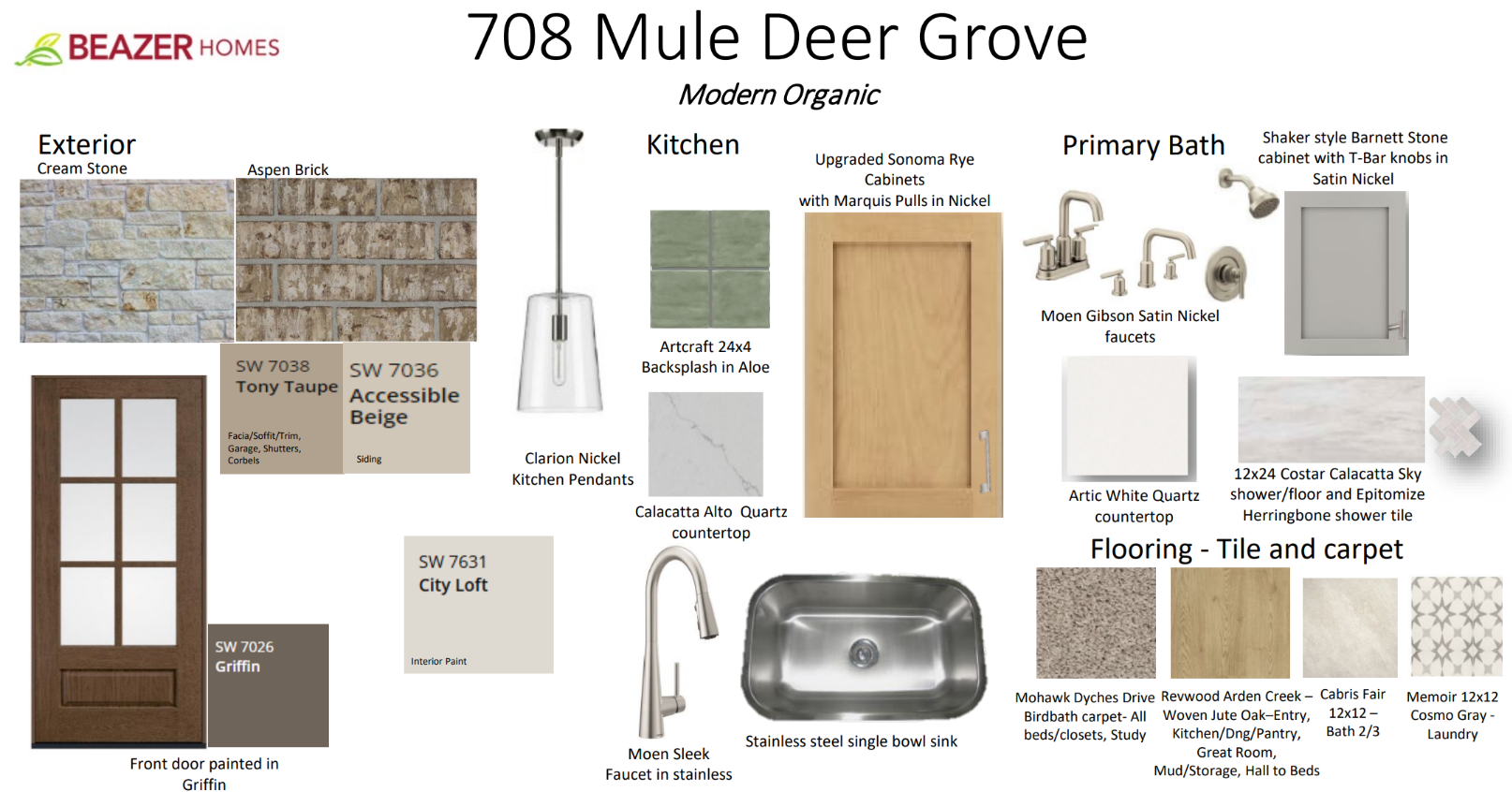 design selections including quartz countertops & pendant lighting