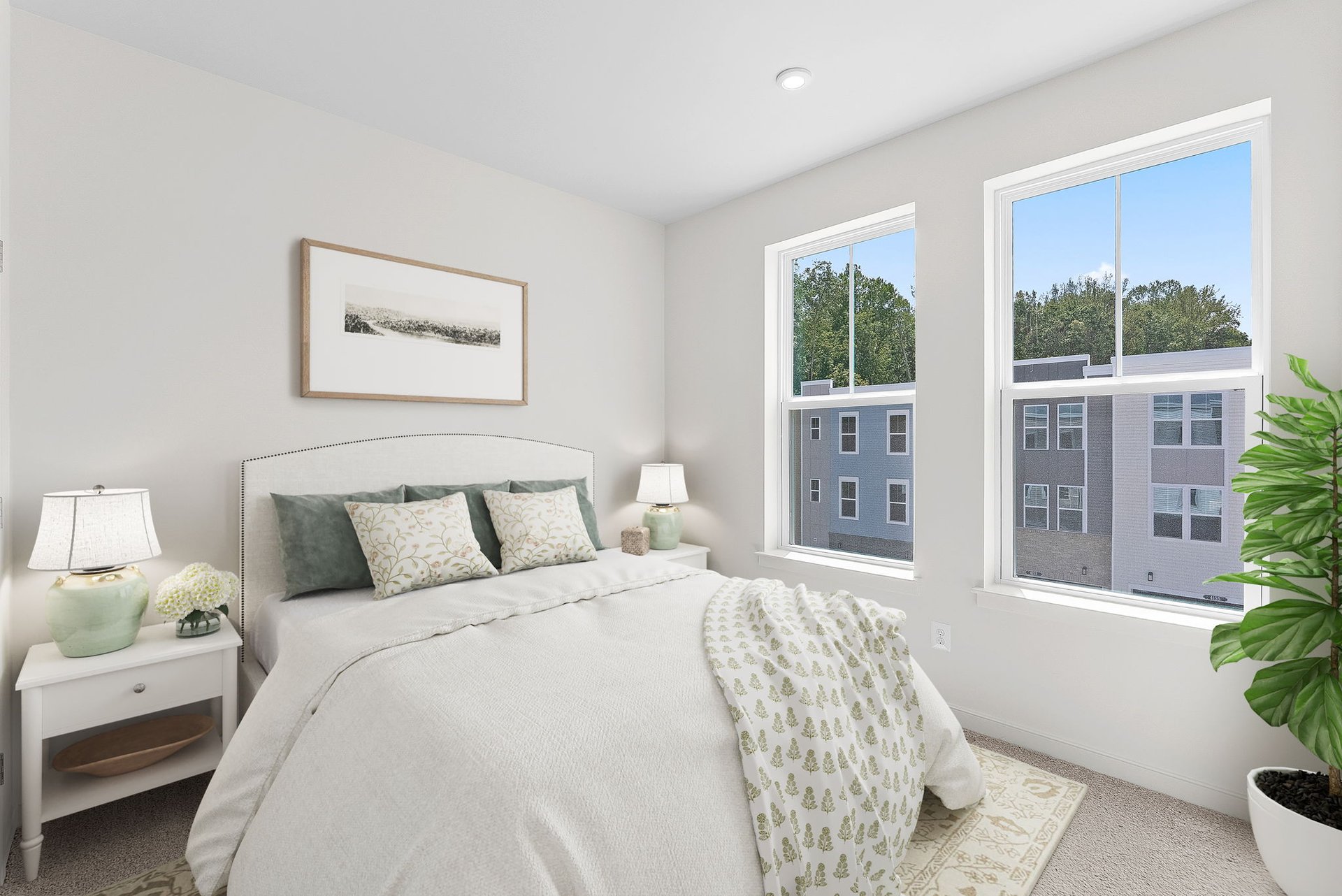 secondary bedroom with two windows