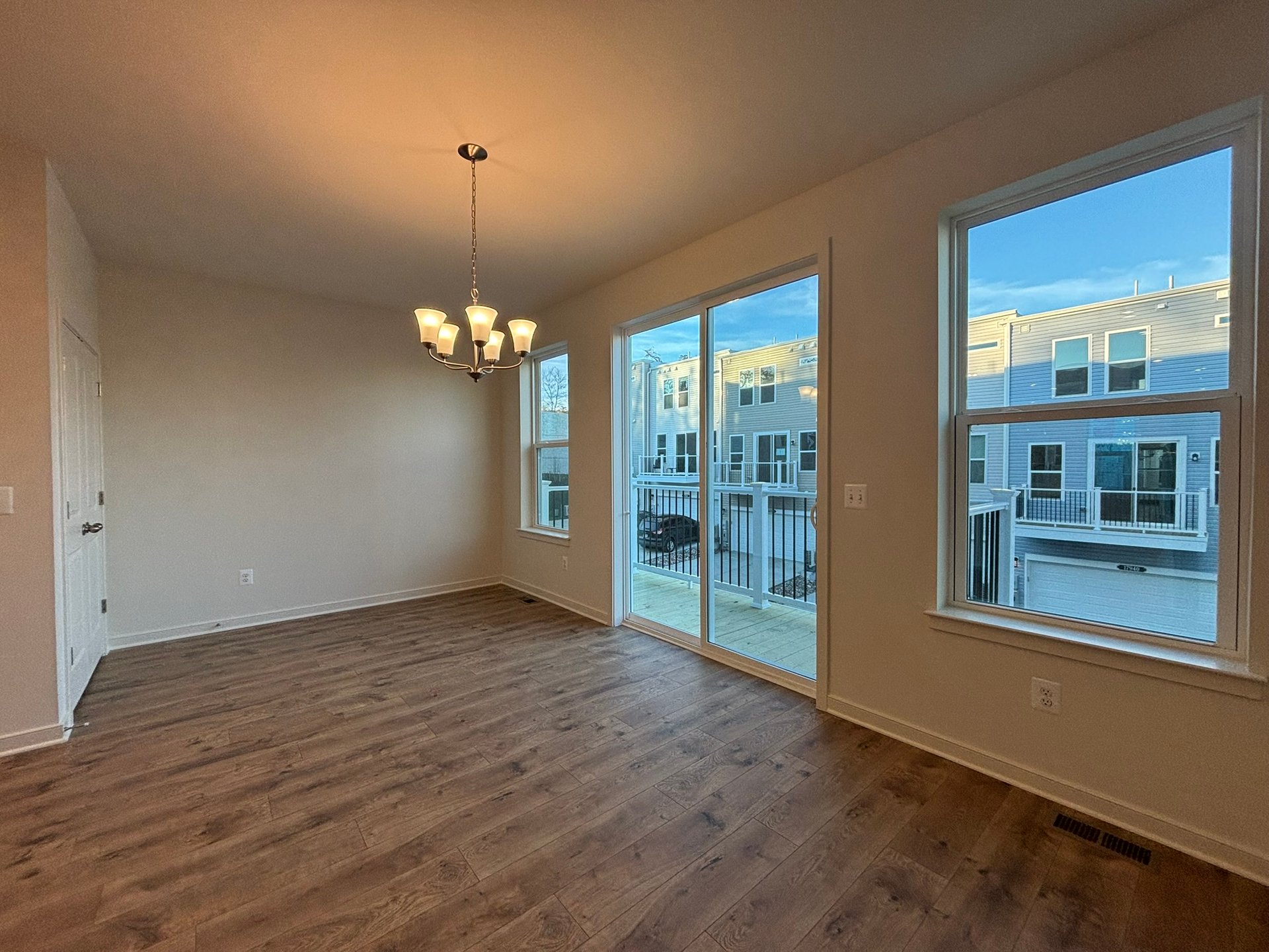 dining room with access to the deck