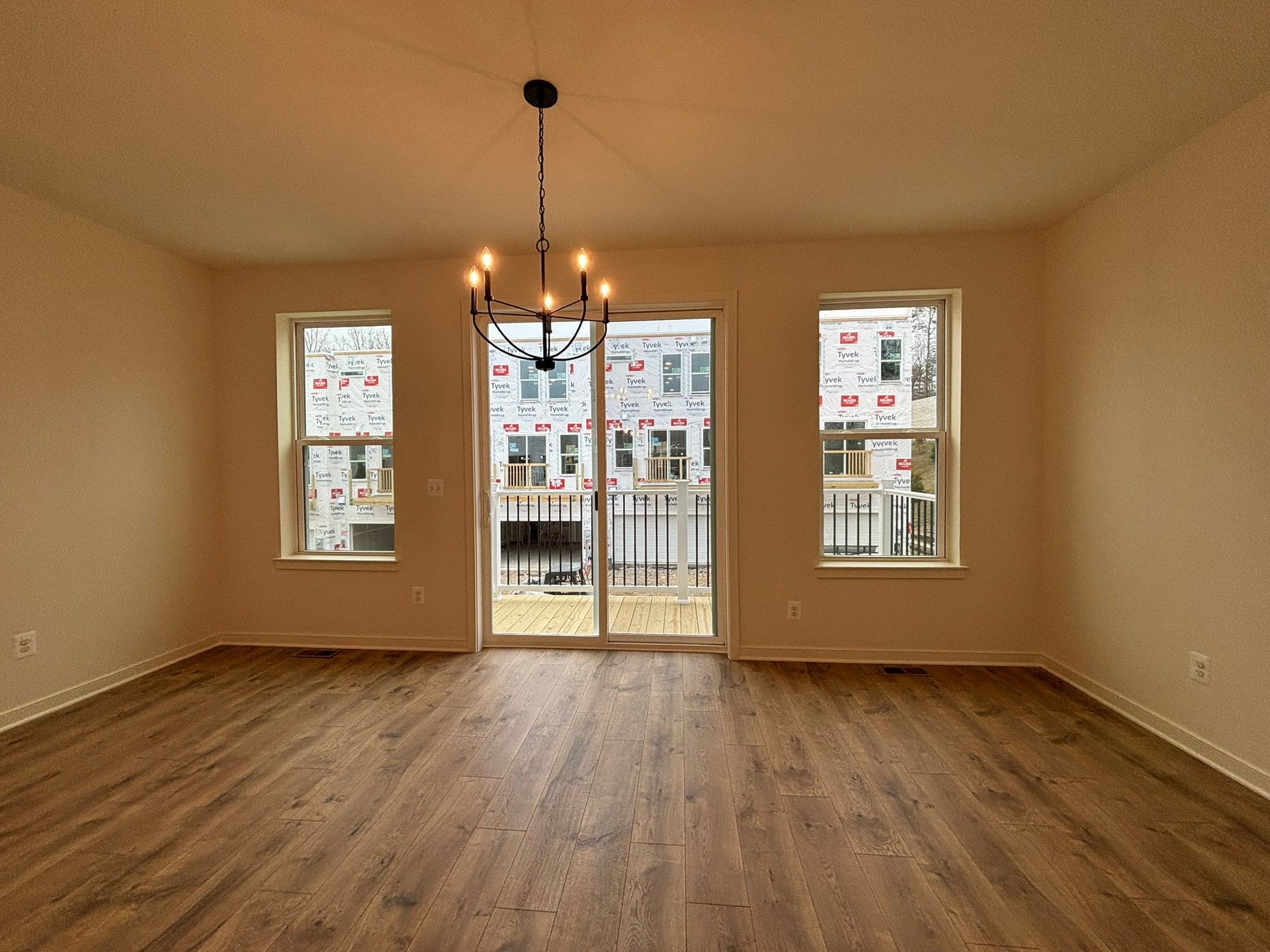 dining room with a chandelier