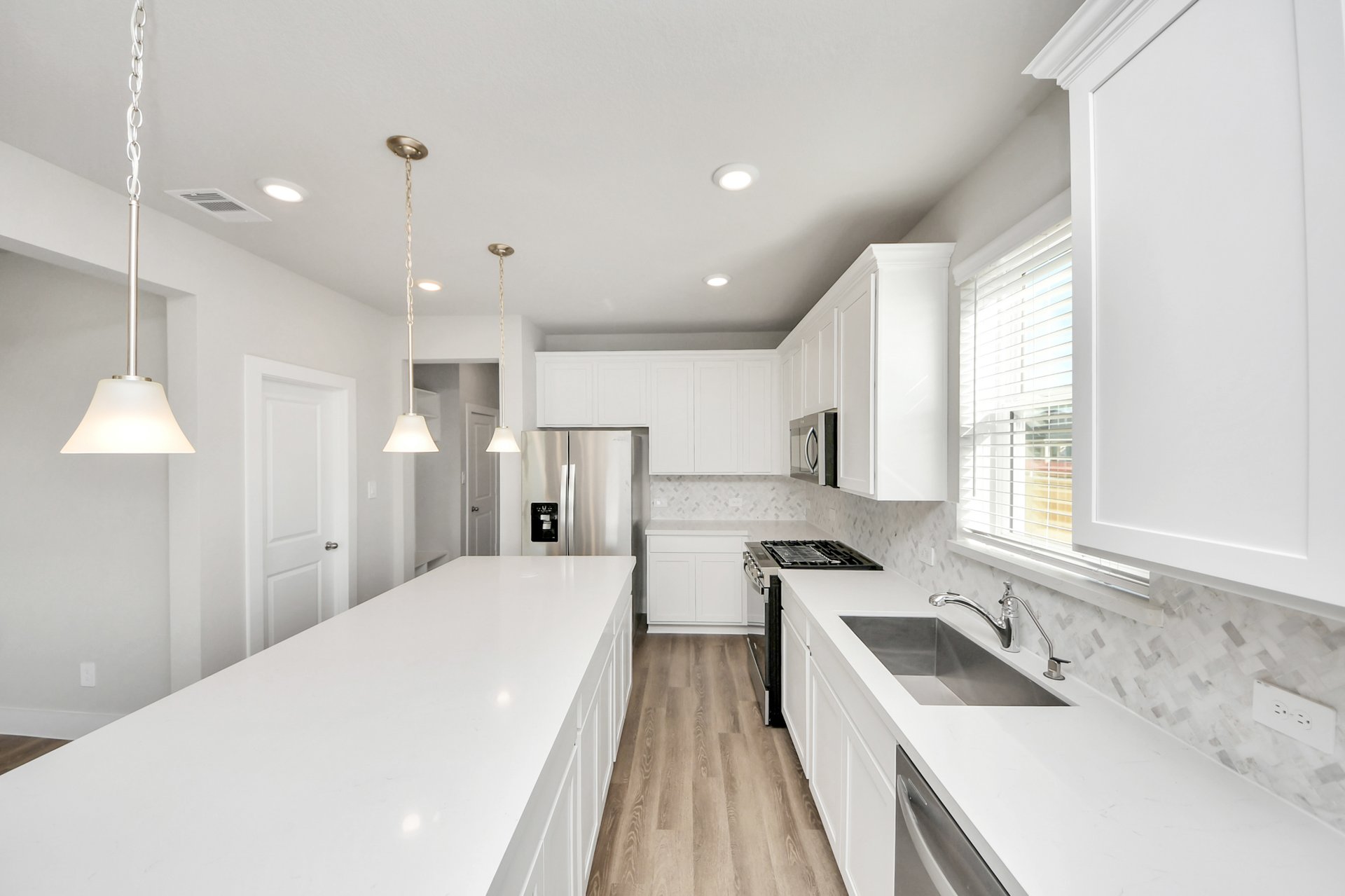 kitchen with large island 