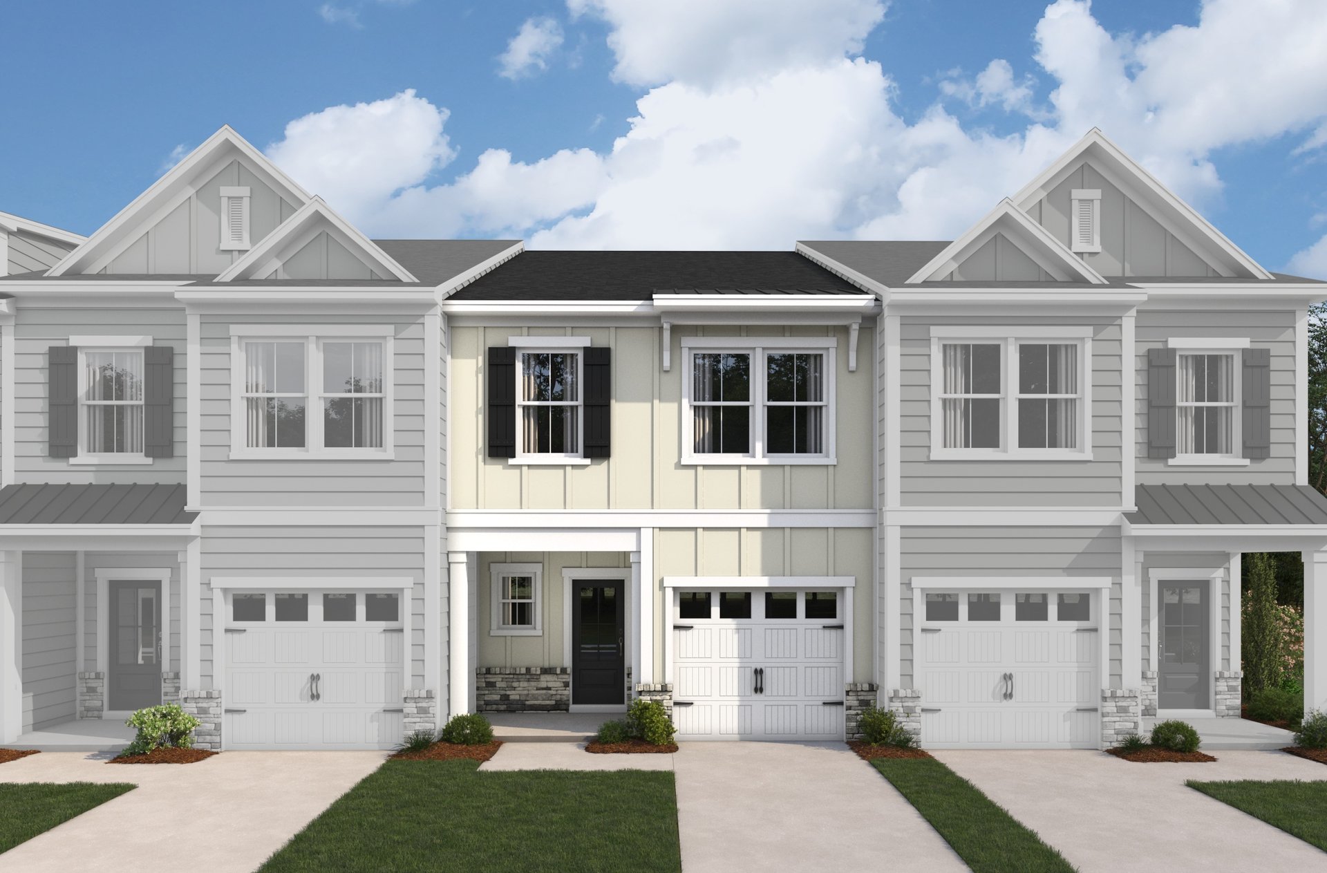two-story townhome exterior