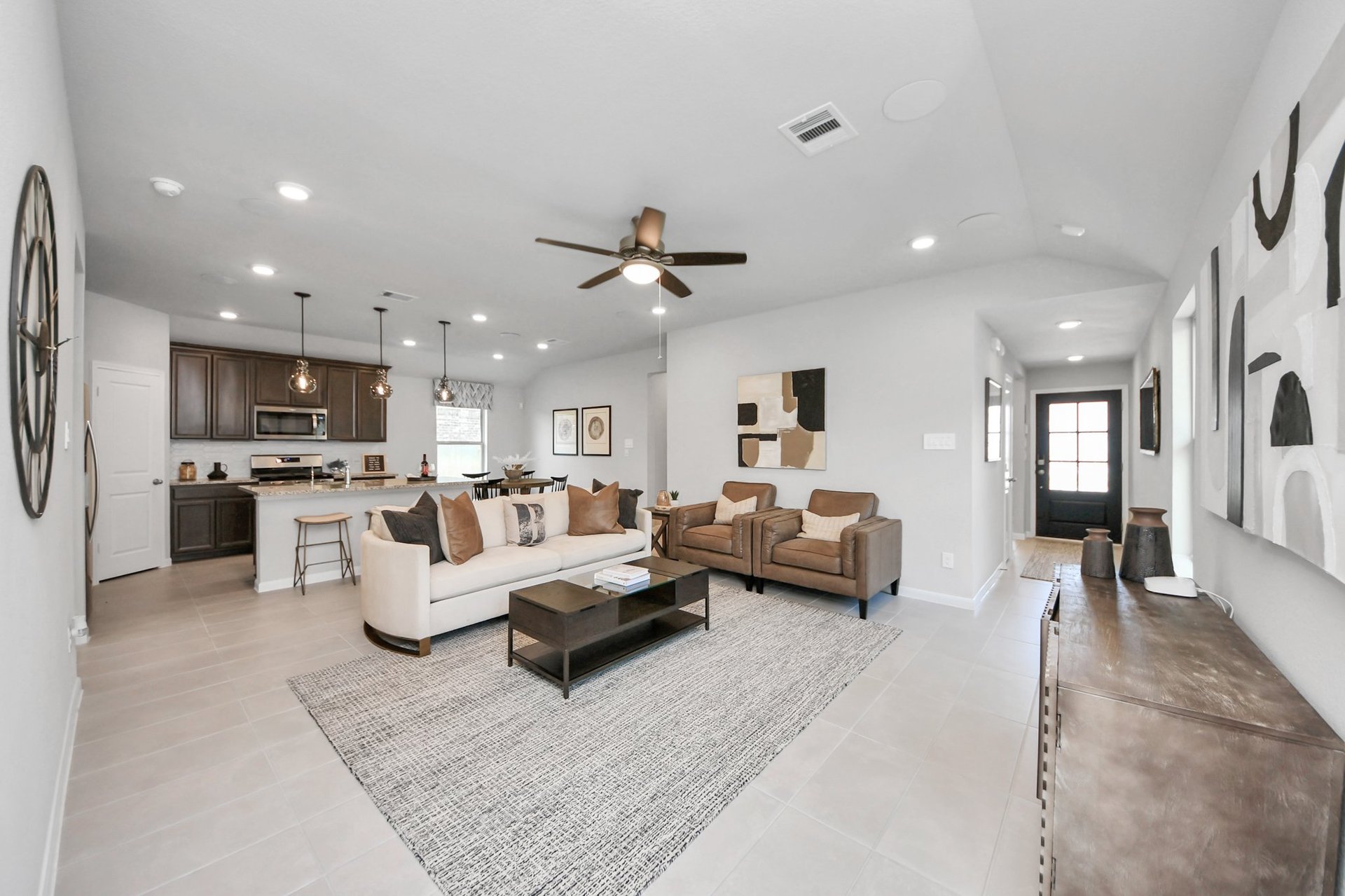 open great room with hardwood flooring