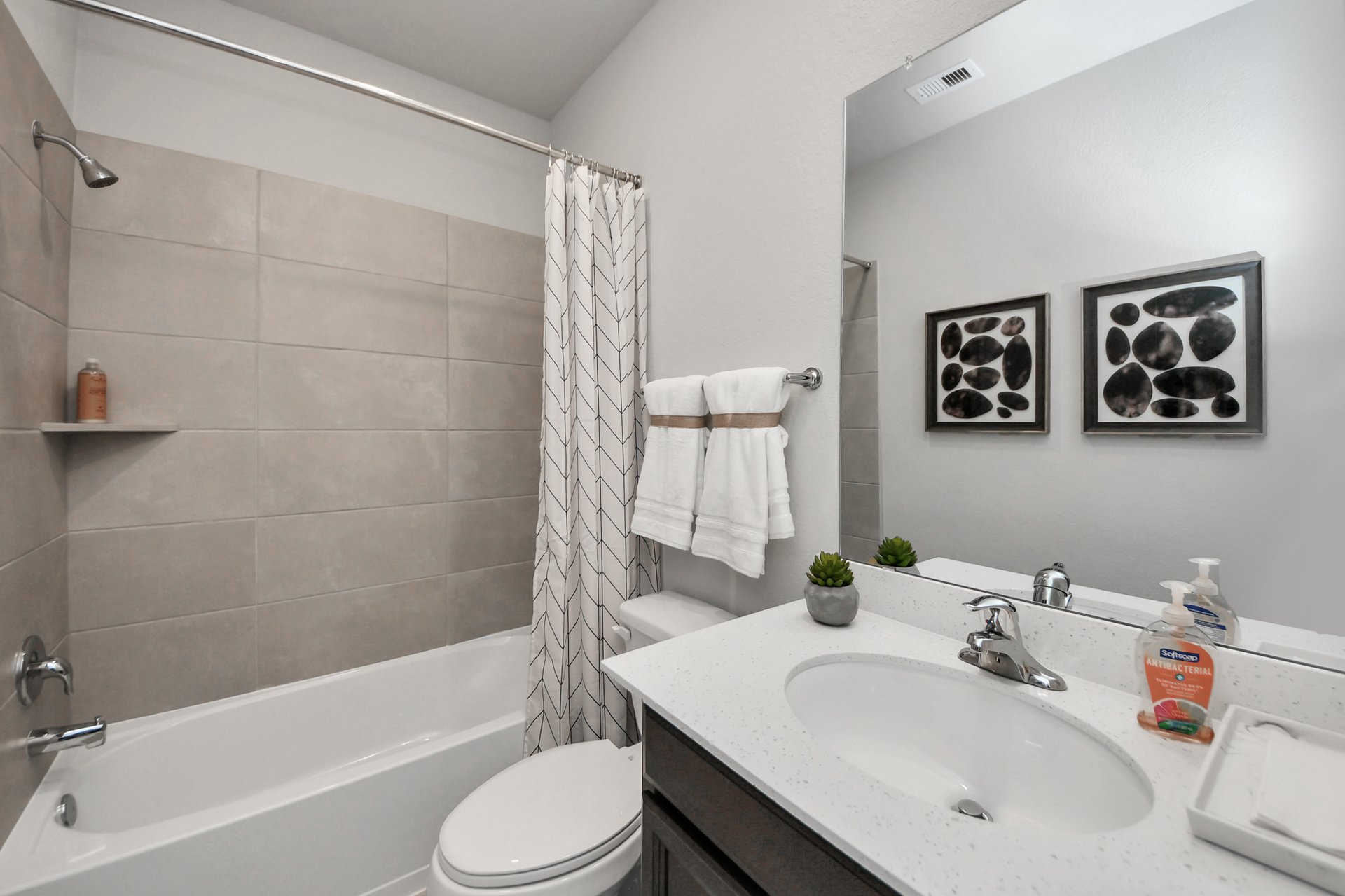 guest bathroom with soaking tub