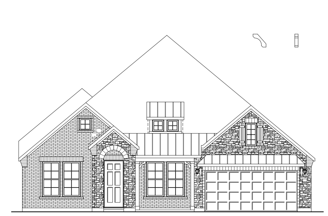 exterior with brick, stone & windows