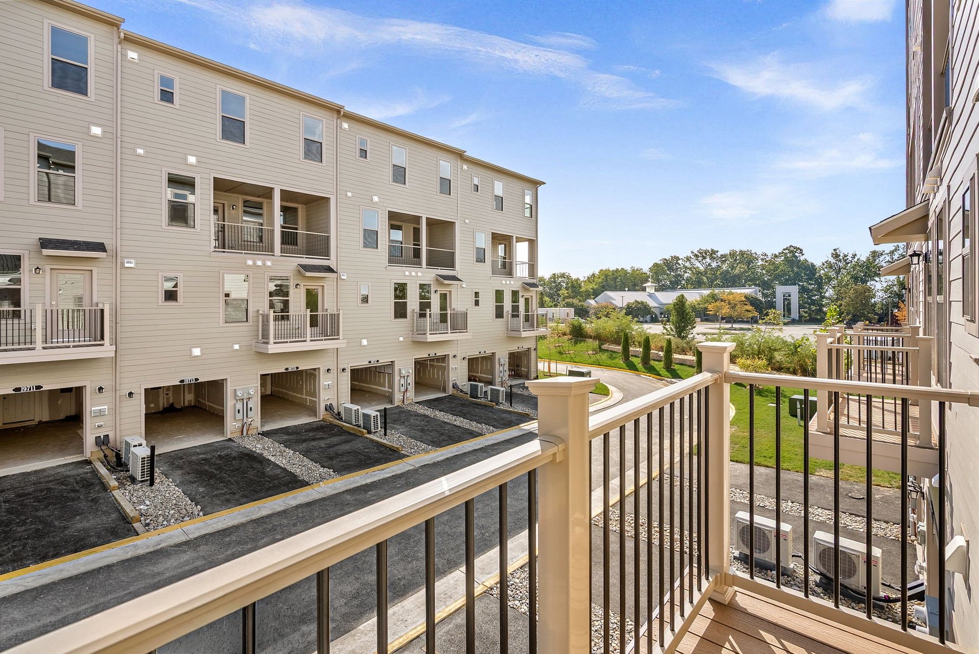 deck with view of community