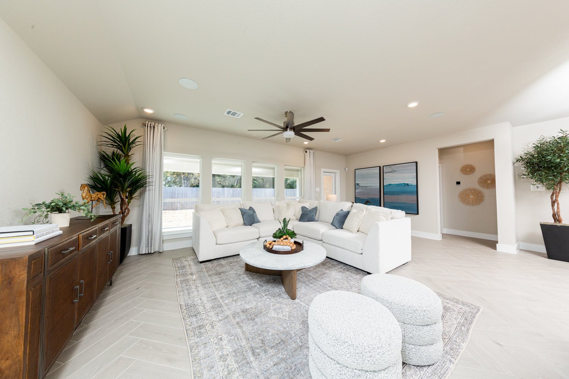 large great room with windows