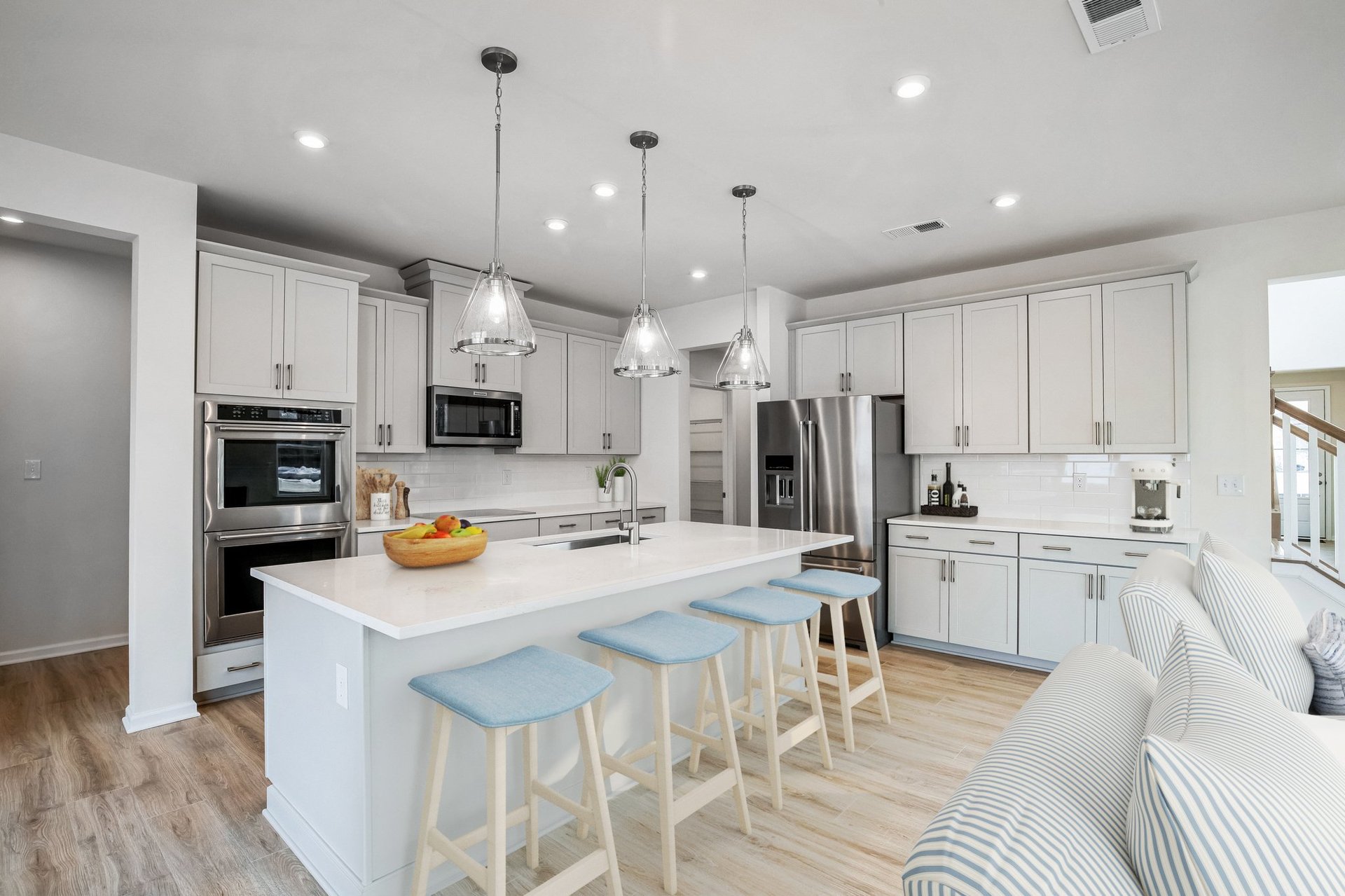 kitchen with a center island