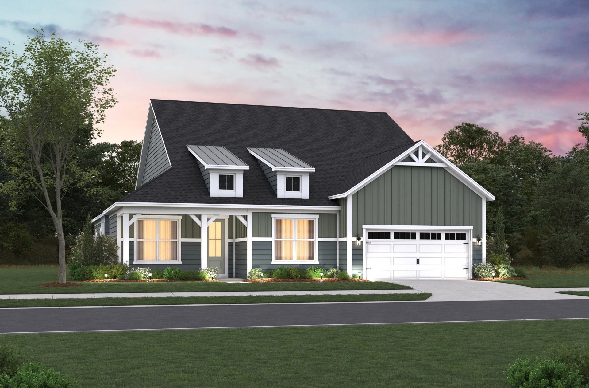 2-car garage single-family home exterior