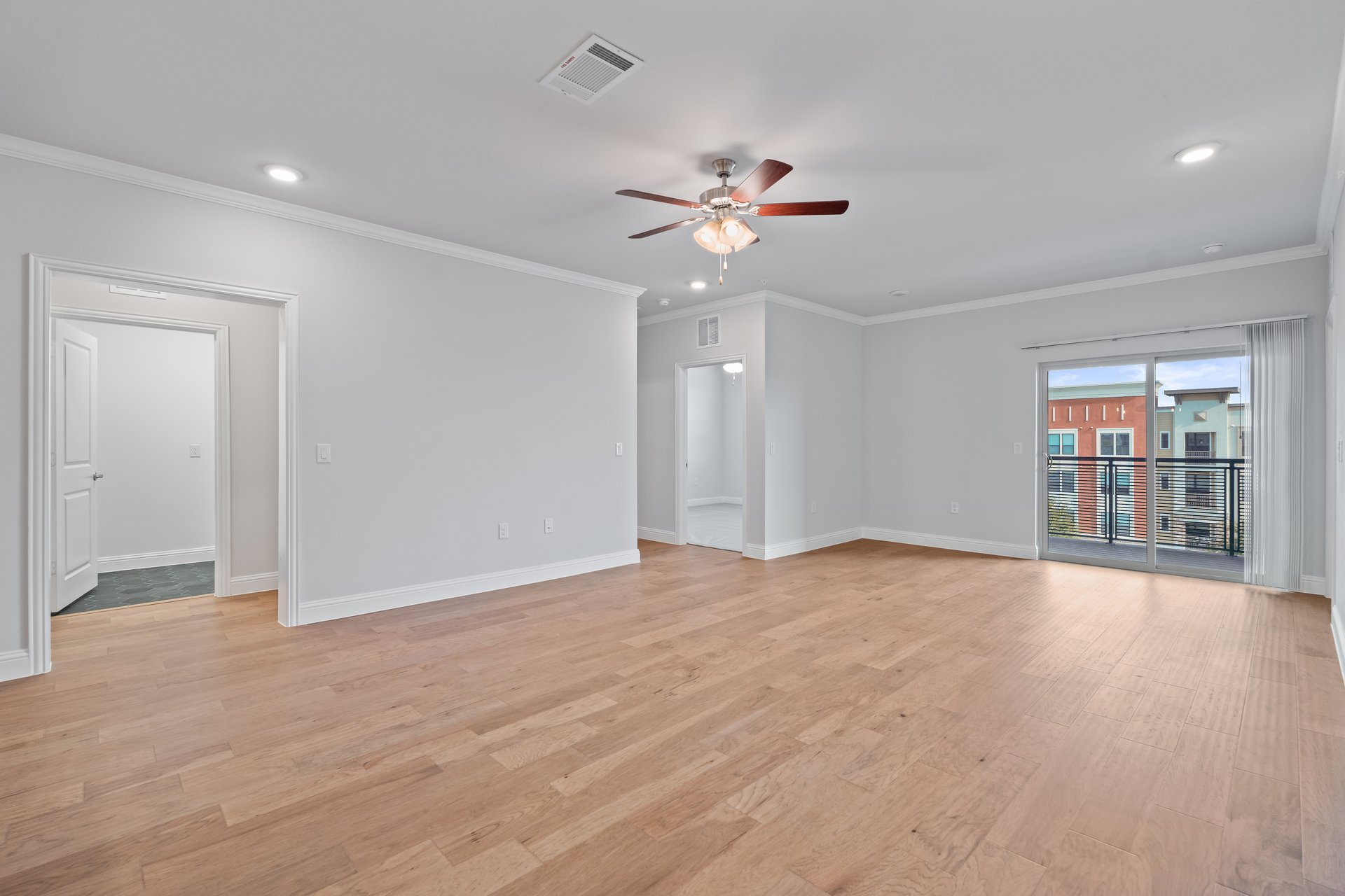 open great room with hardwood flooring