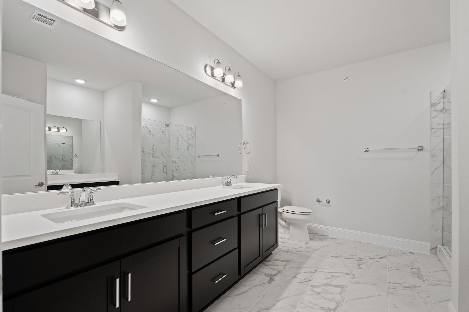 primary bathroom with double sinks