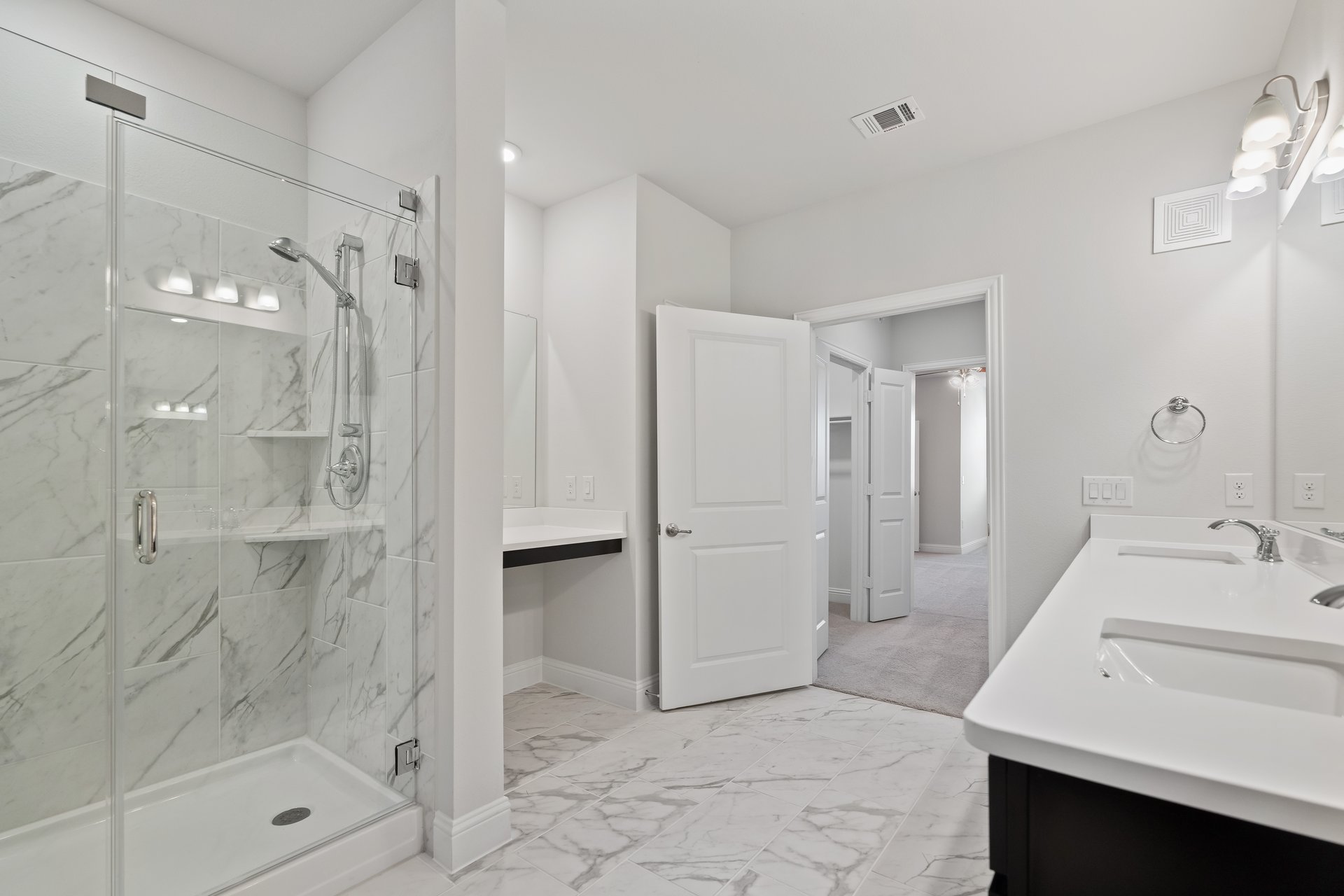 primary bathroom with walk-in shower