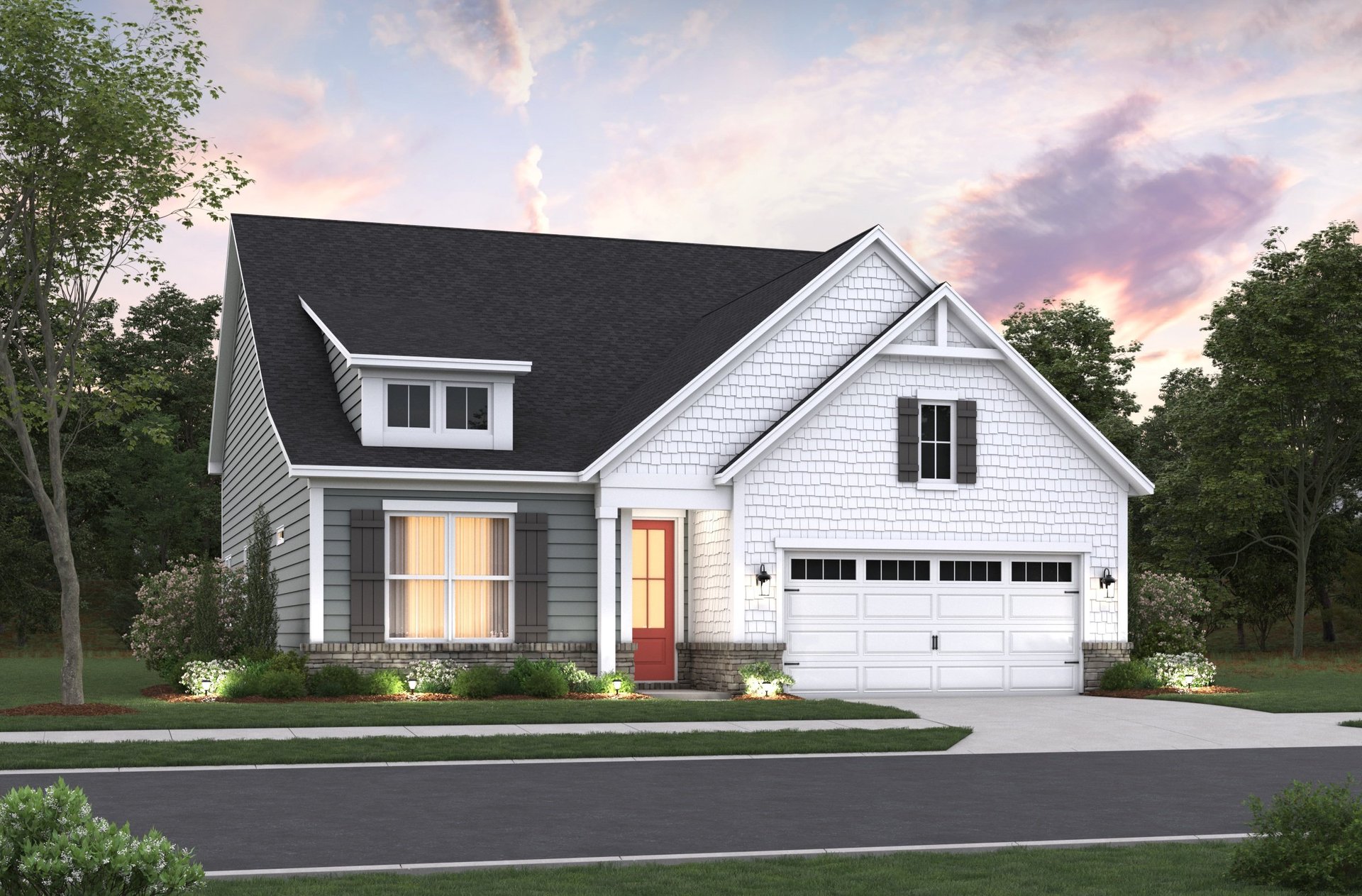 2-car garage single-family home exterior