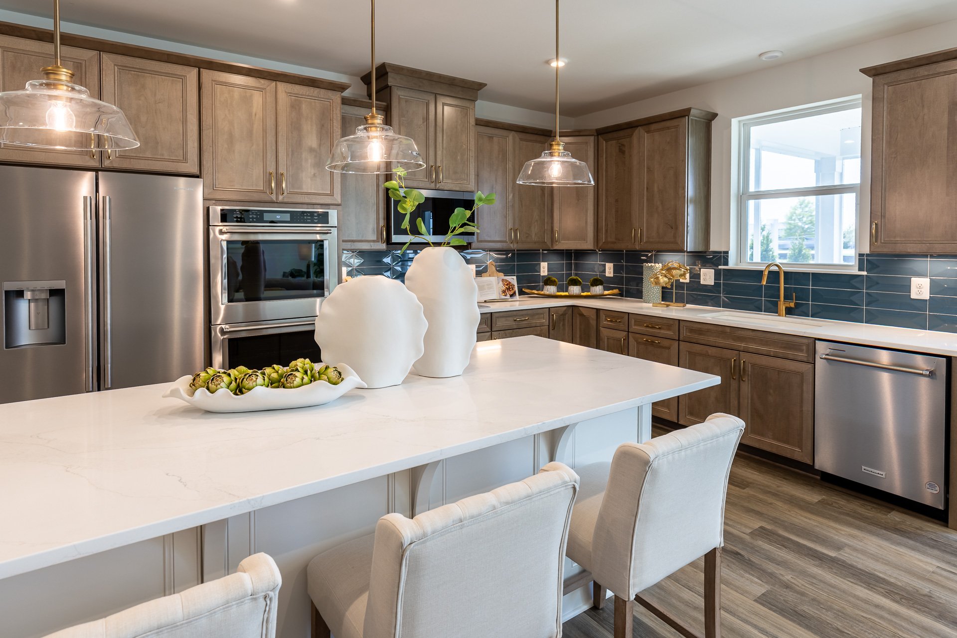 kitchen with a center island