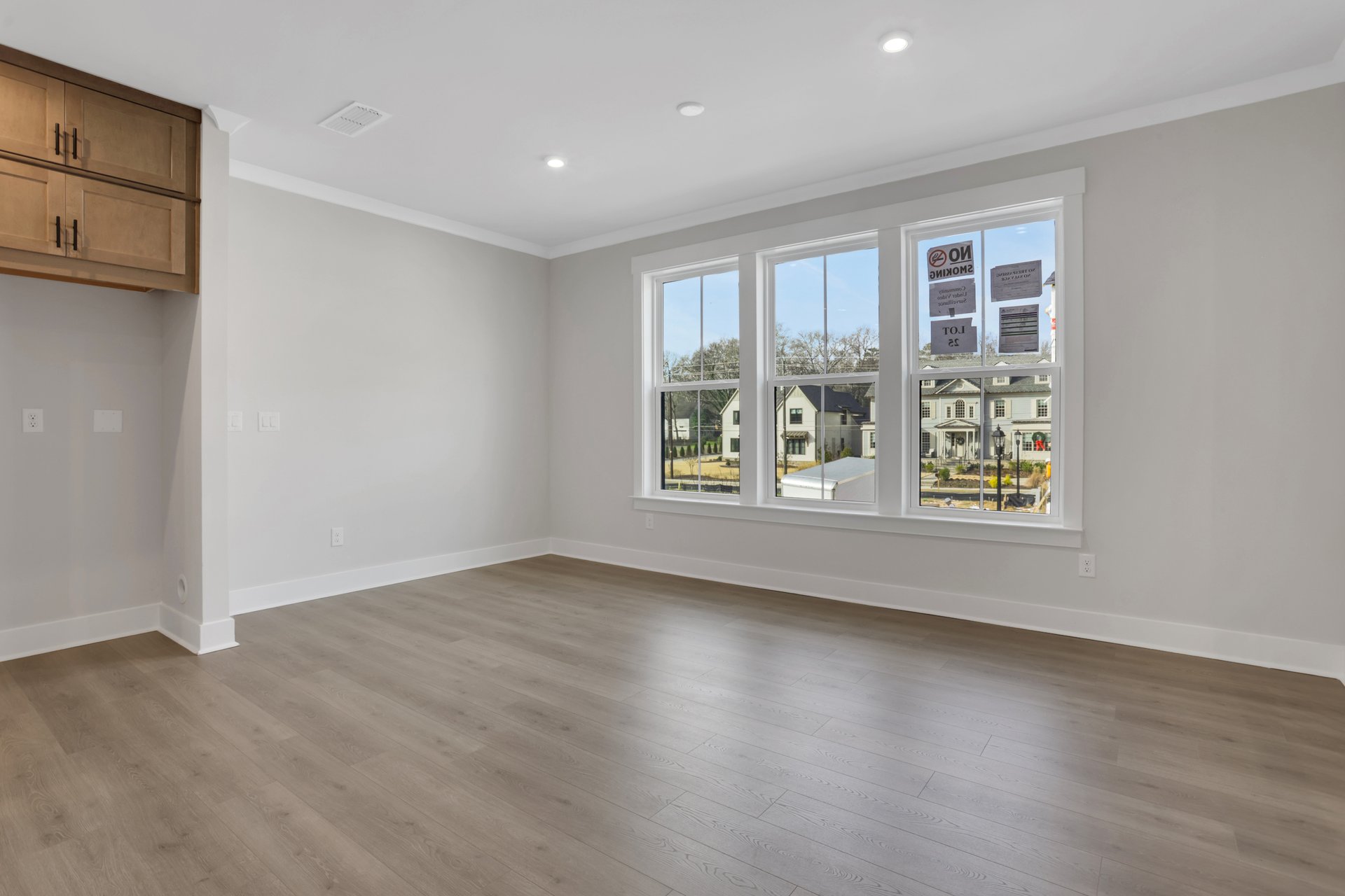 dining room with hard surface floors and windows
