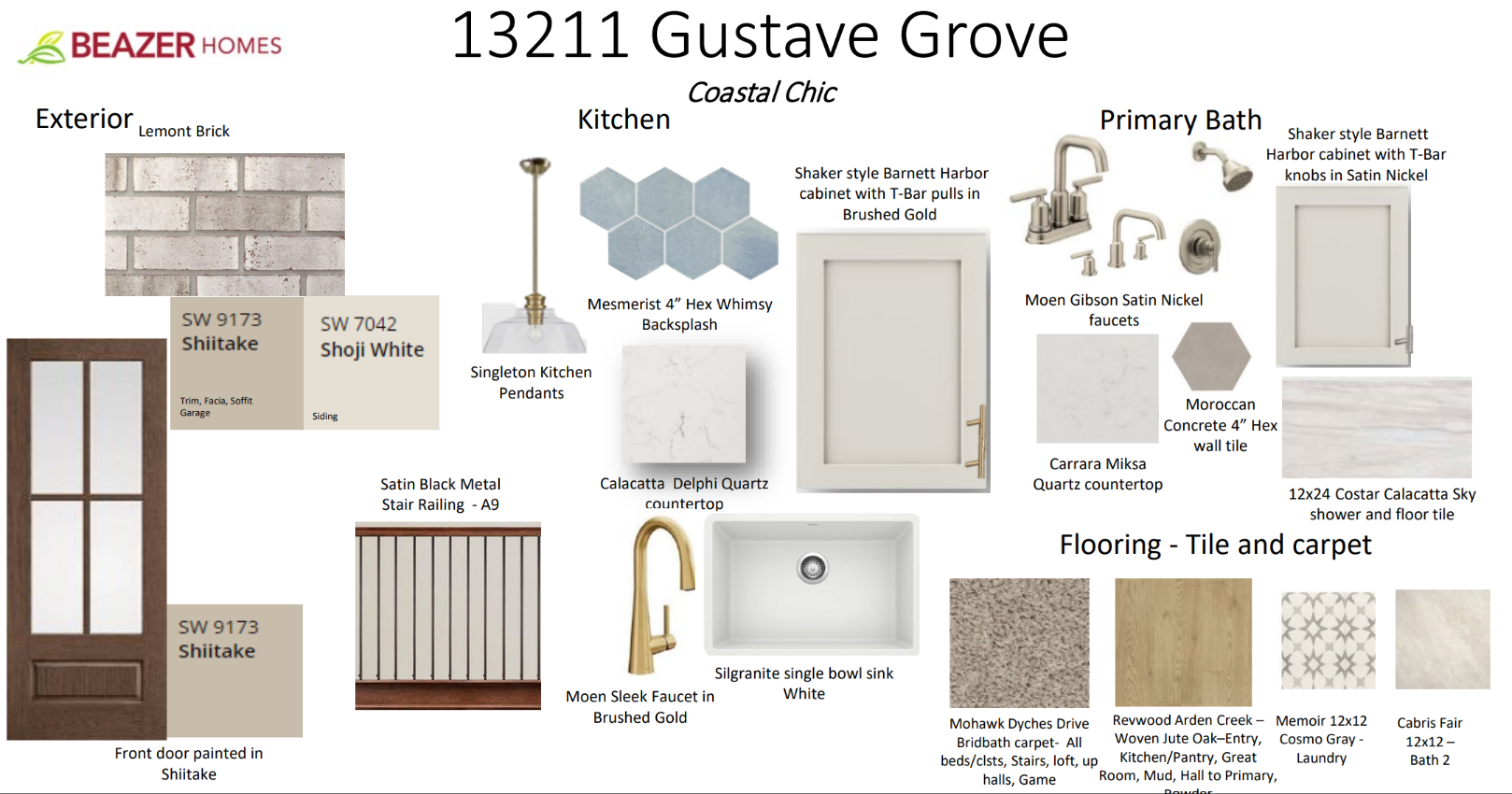 interior selections including brown flooring & quartz countertops