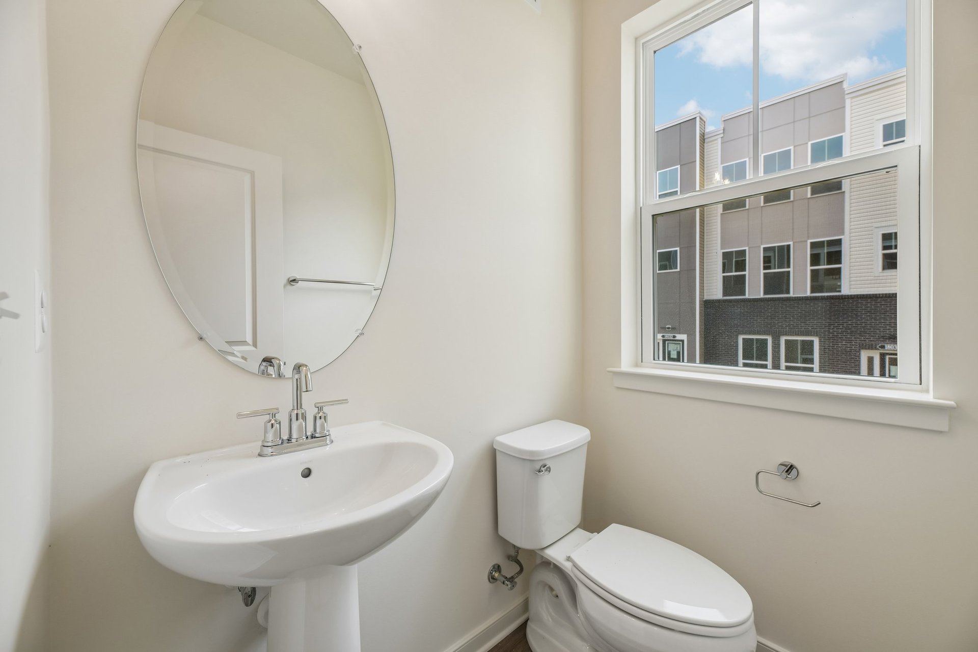 powder room with a window