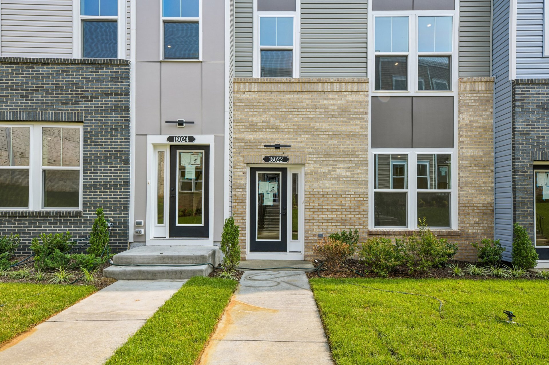 three-story townhome exterior