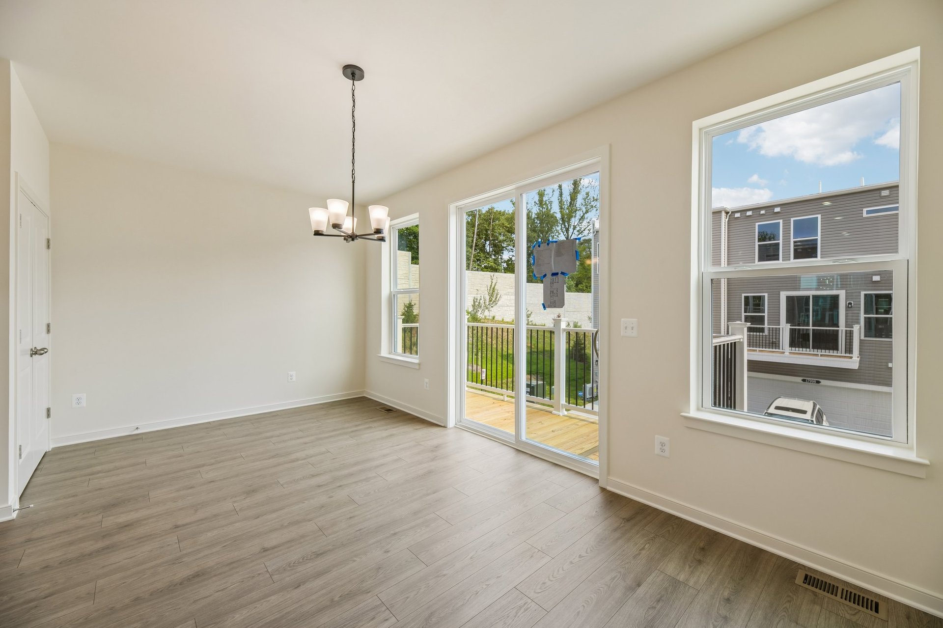 dining room with access to the deck