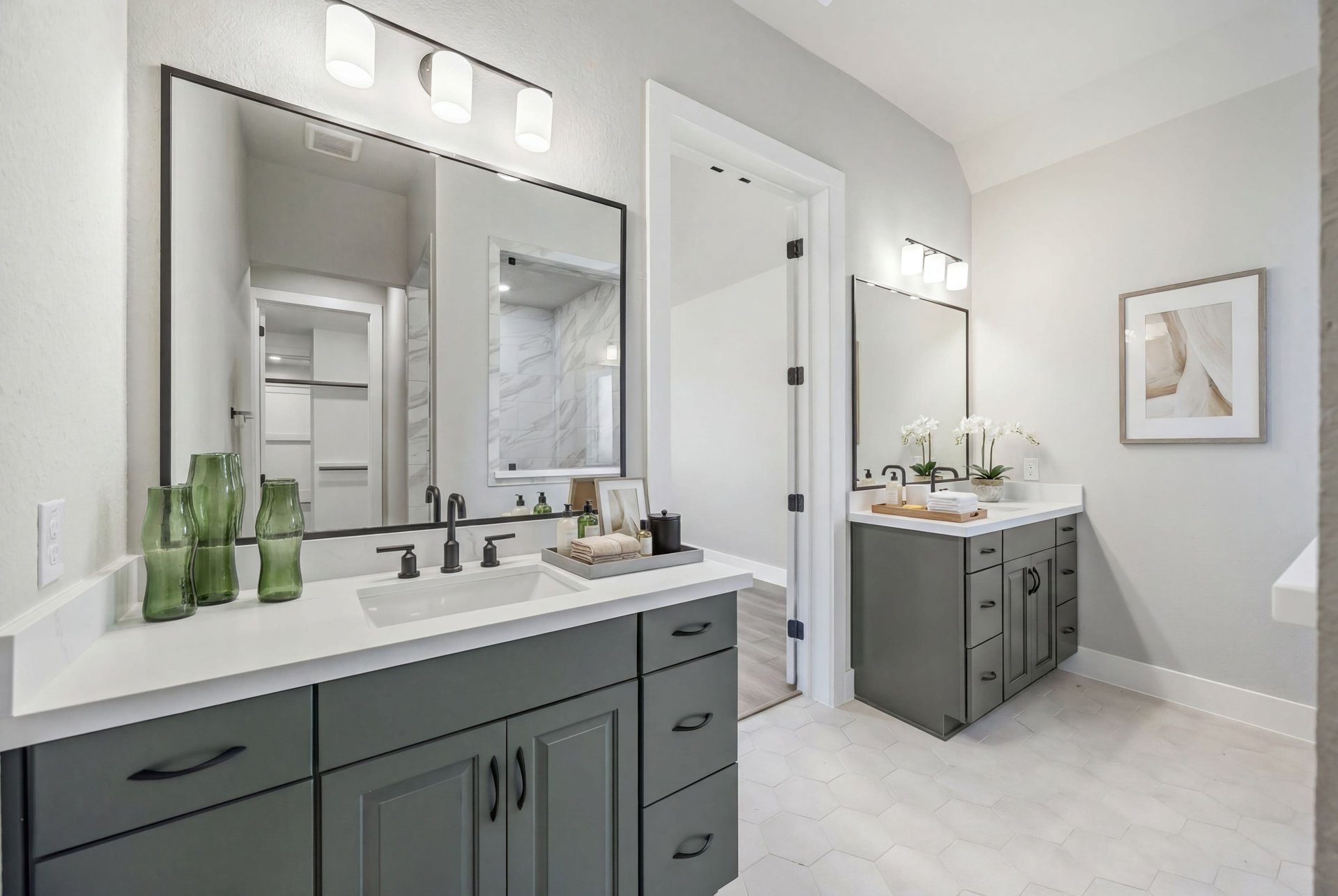 primary bathroom with double sinks