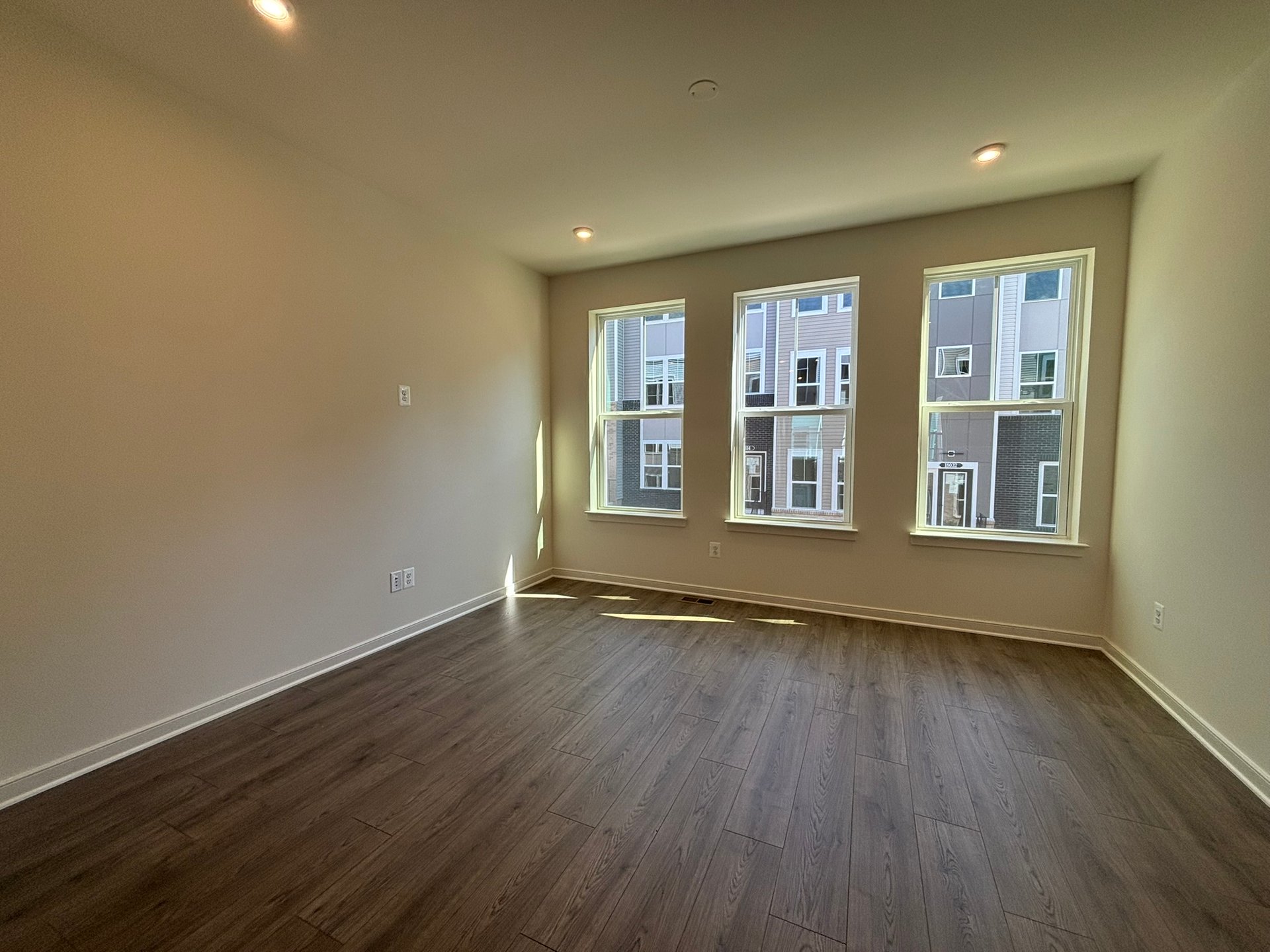 great room with three windows