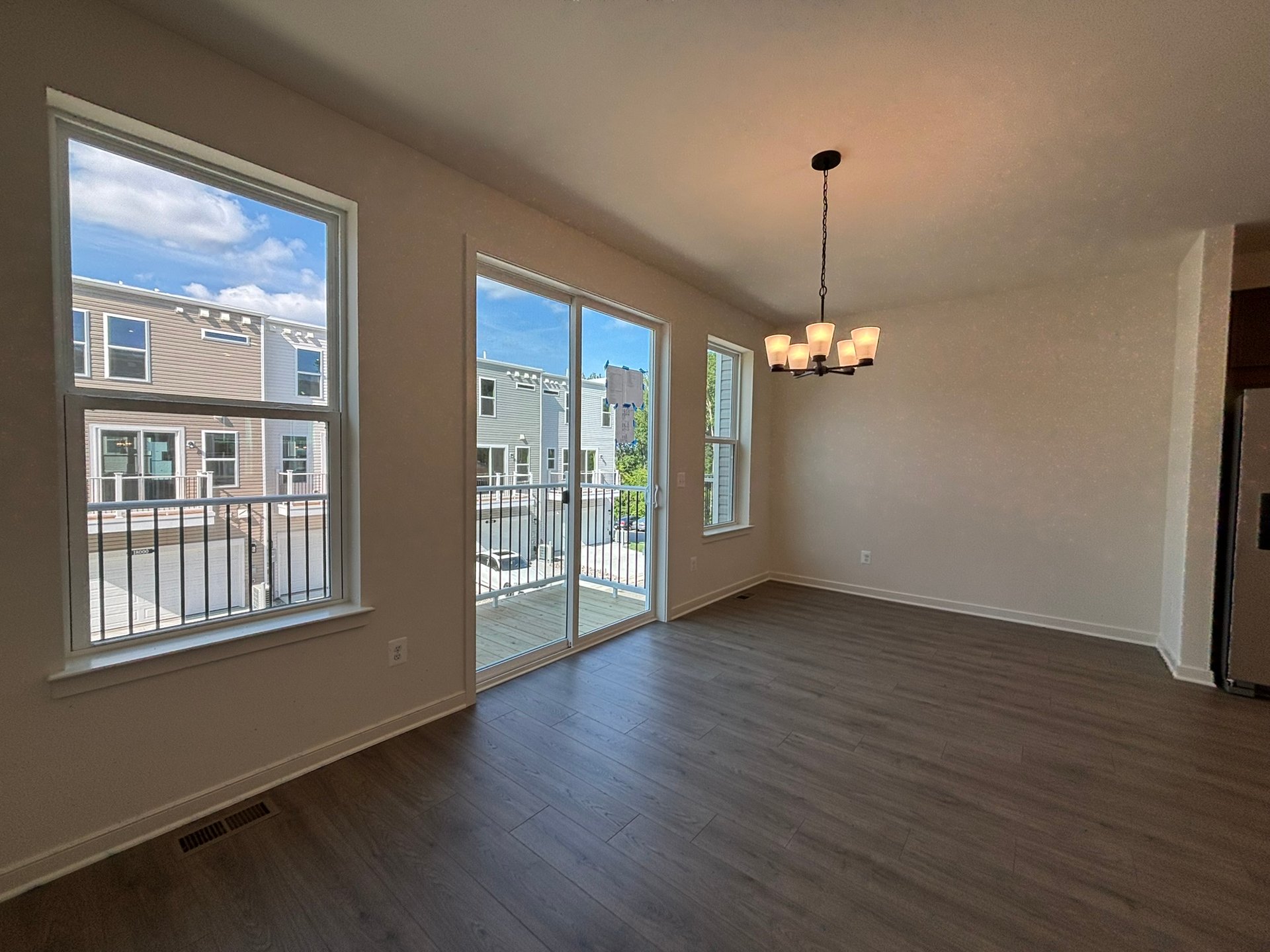 dining room with access to the deck