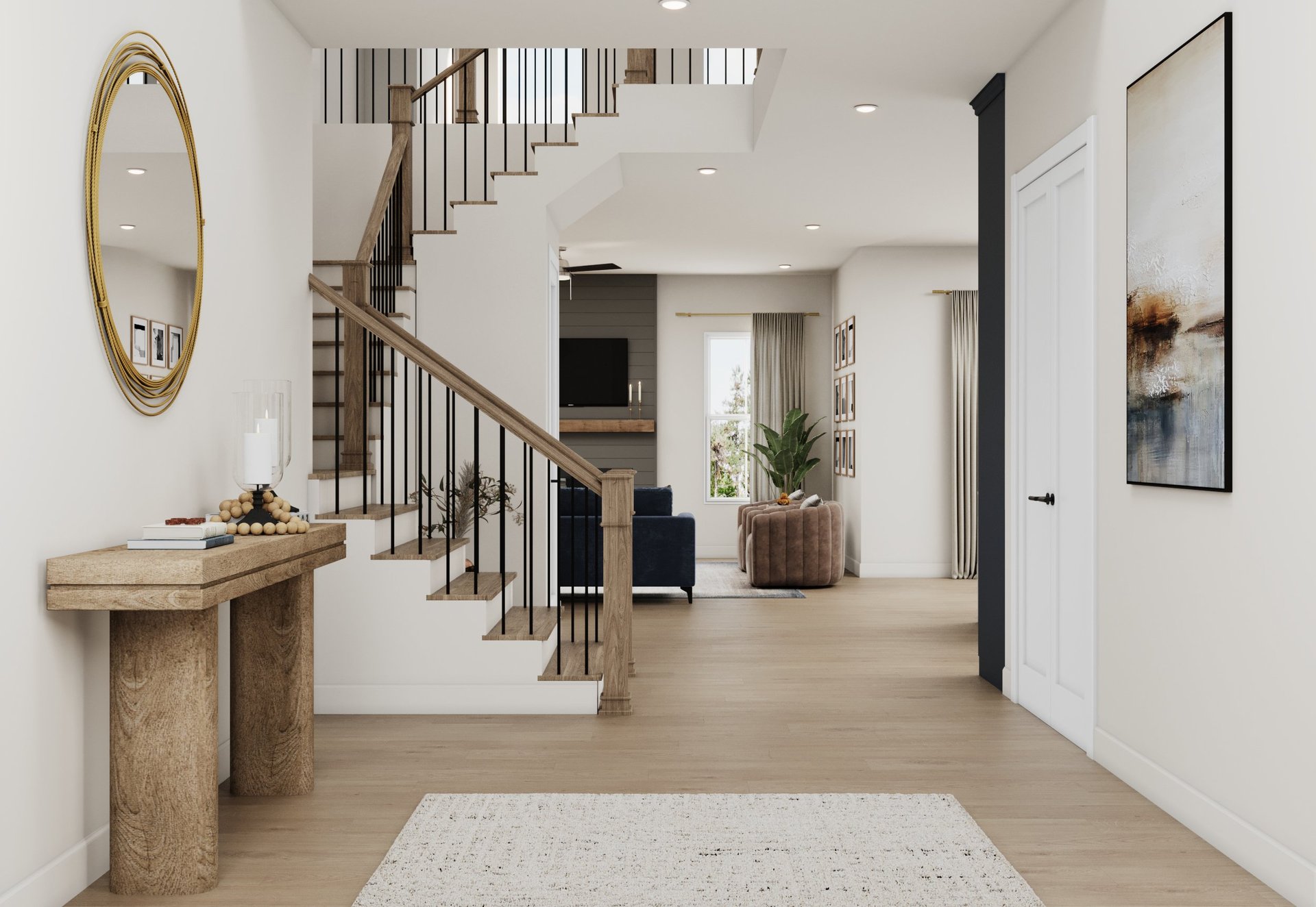 2-story foyer with hard surface flooring