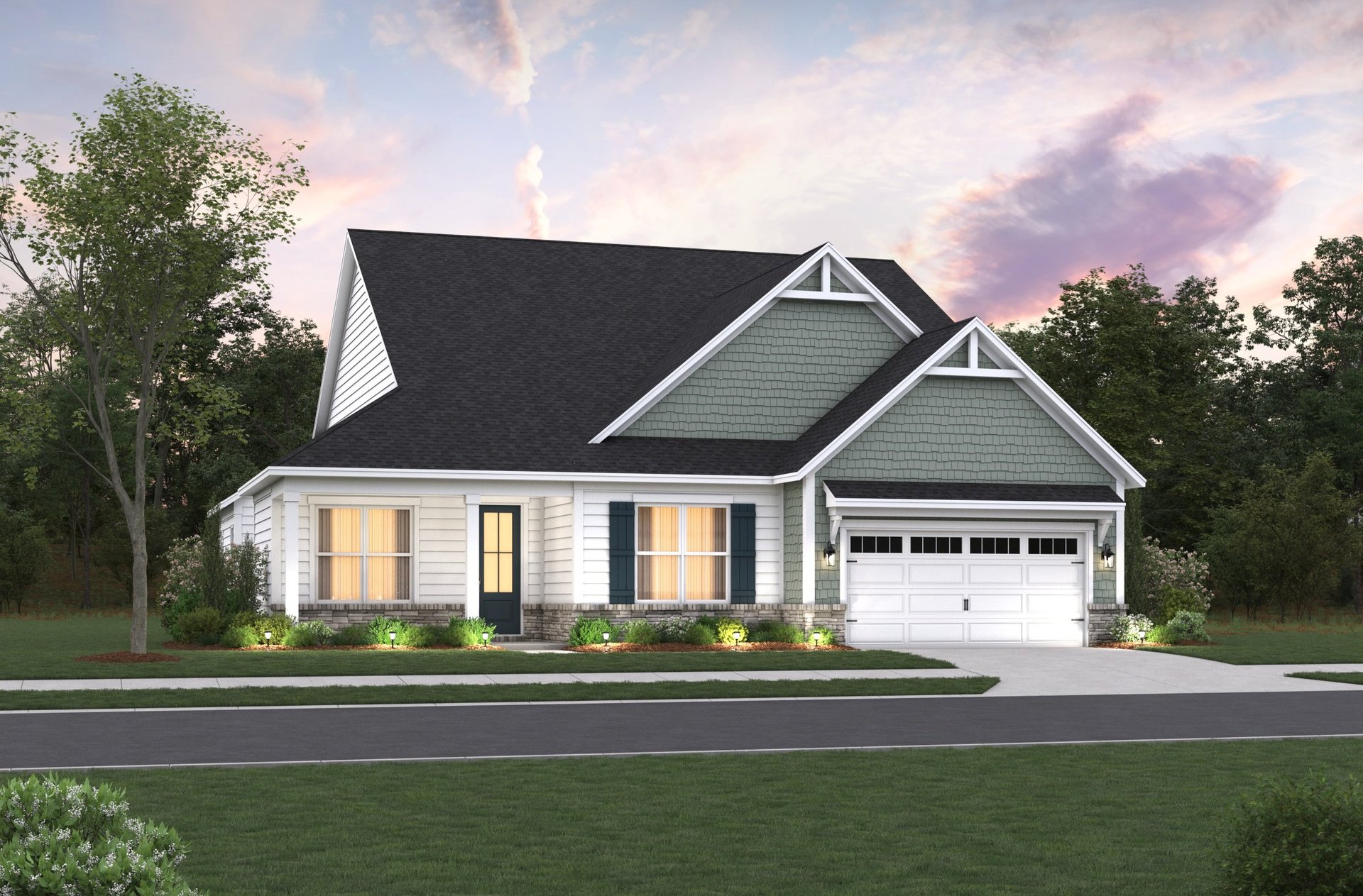single-family home exterior with a 2-car garage