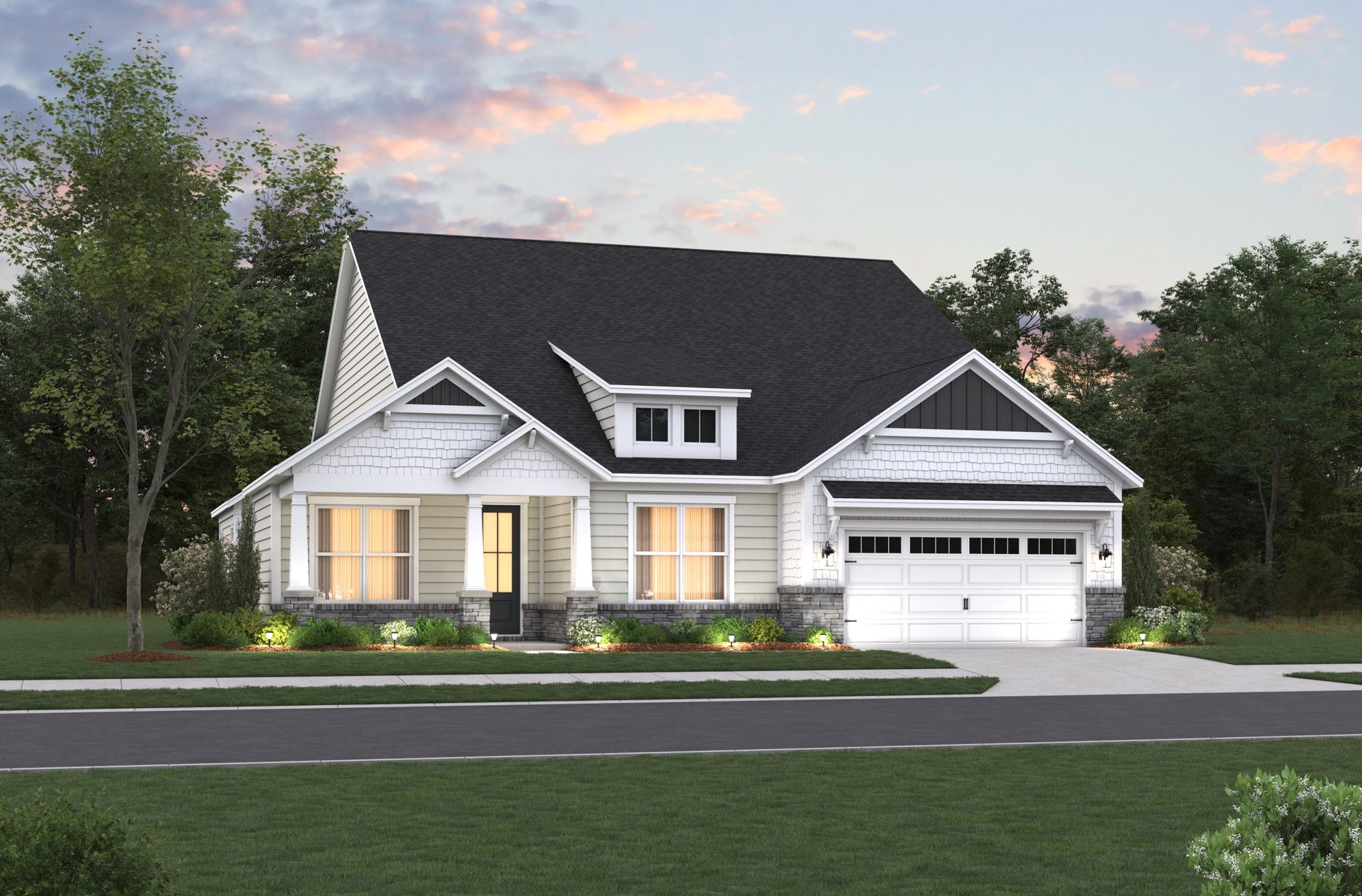 2-car garage single-family home exterior