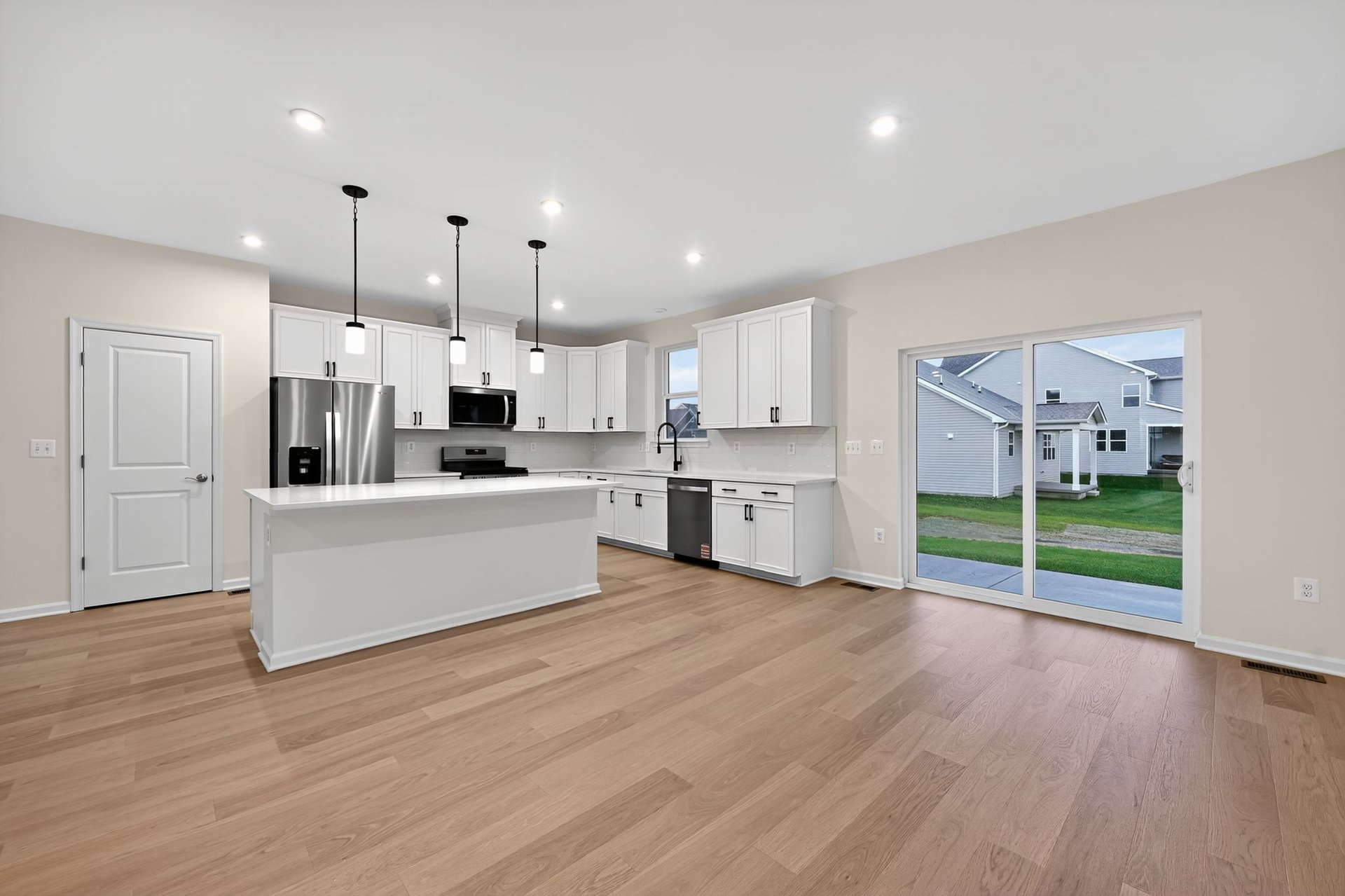 kitchen with island and breakfast space