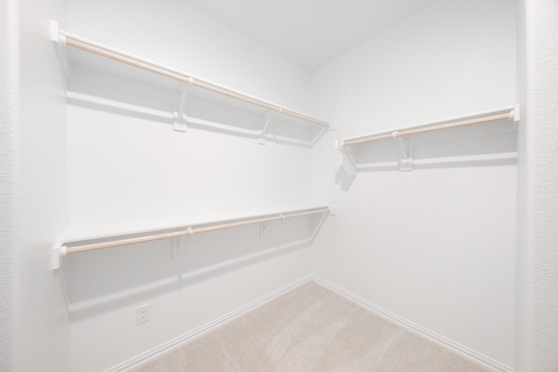 primary bedroom closet with carpet and white shelves
