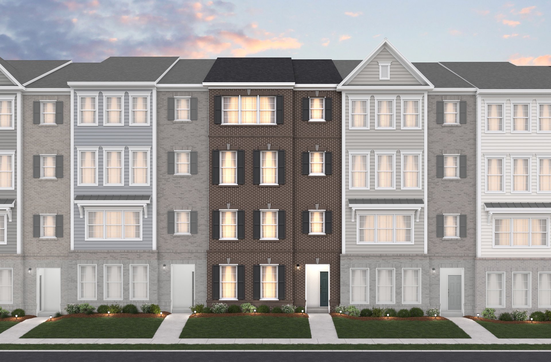 2-story condo exterior with brick