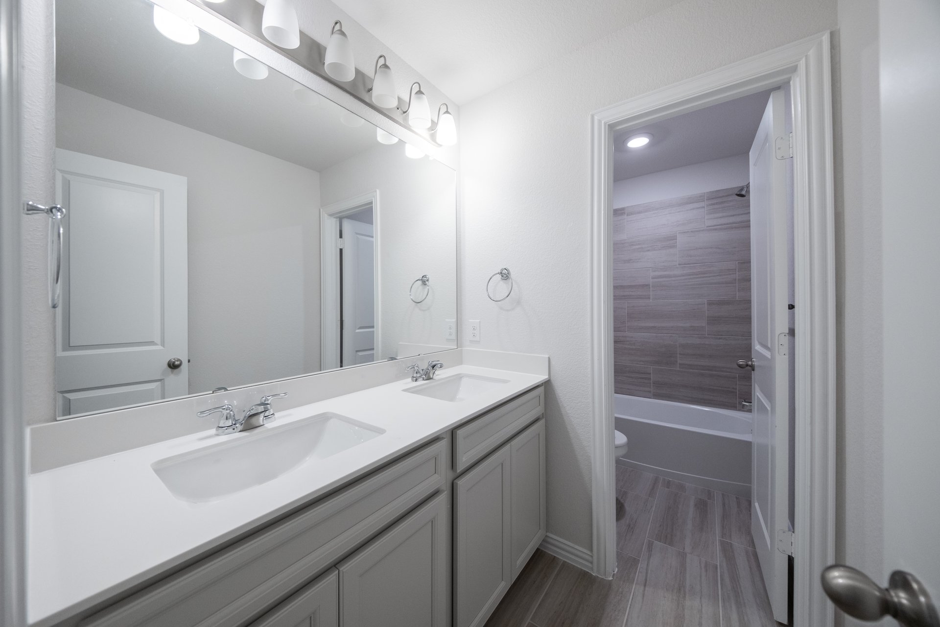 guest bathroom with soaking tub