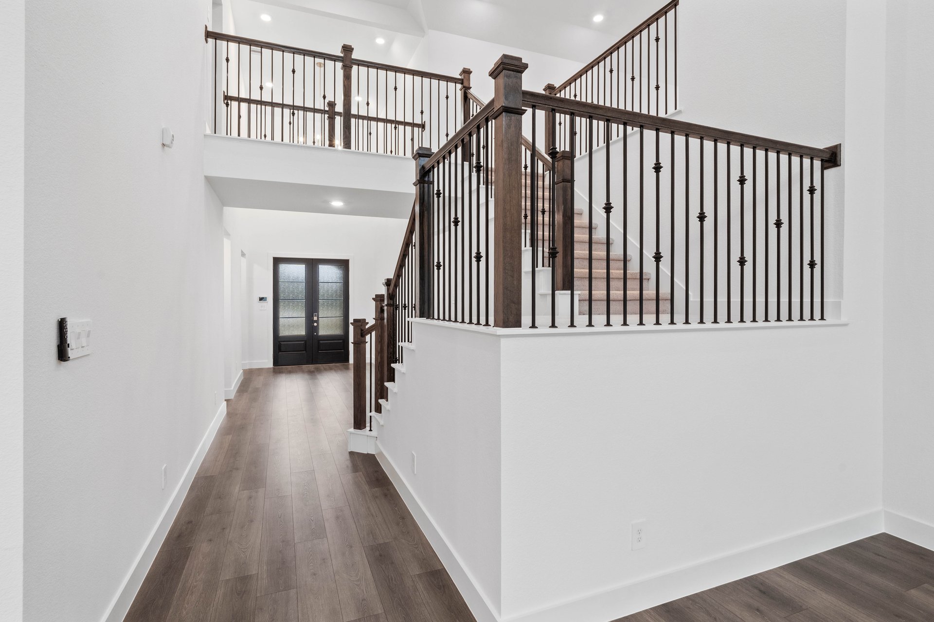 staircase with iron rods