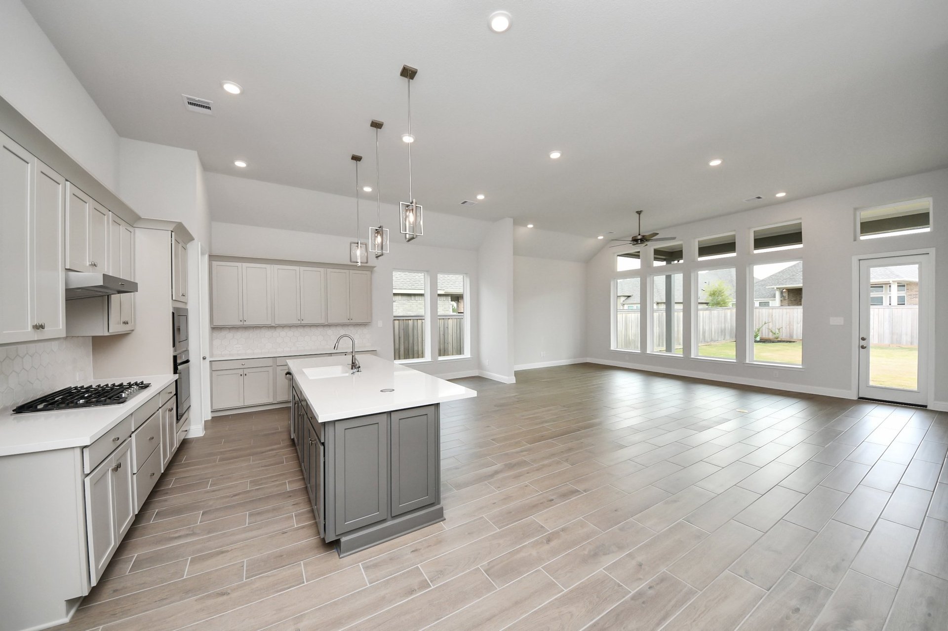 open-concept kitchen and family room