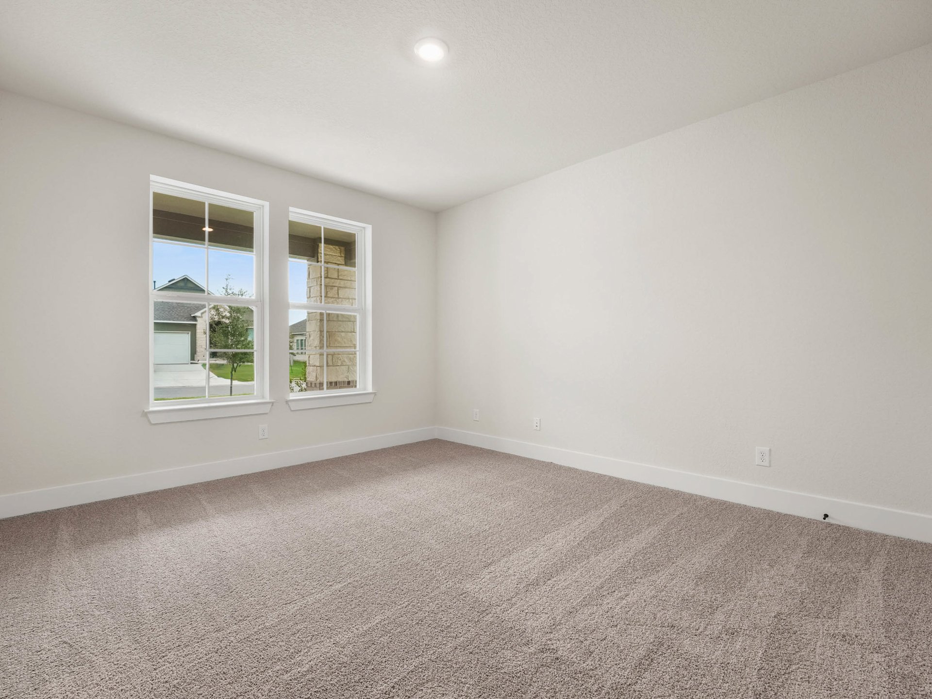 study with carpet and dual windows